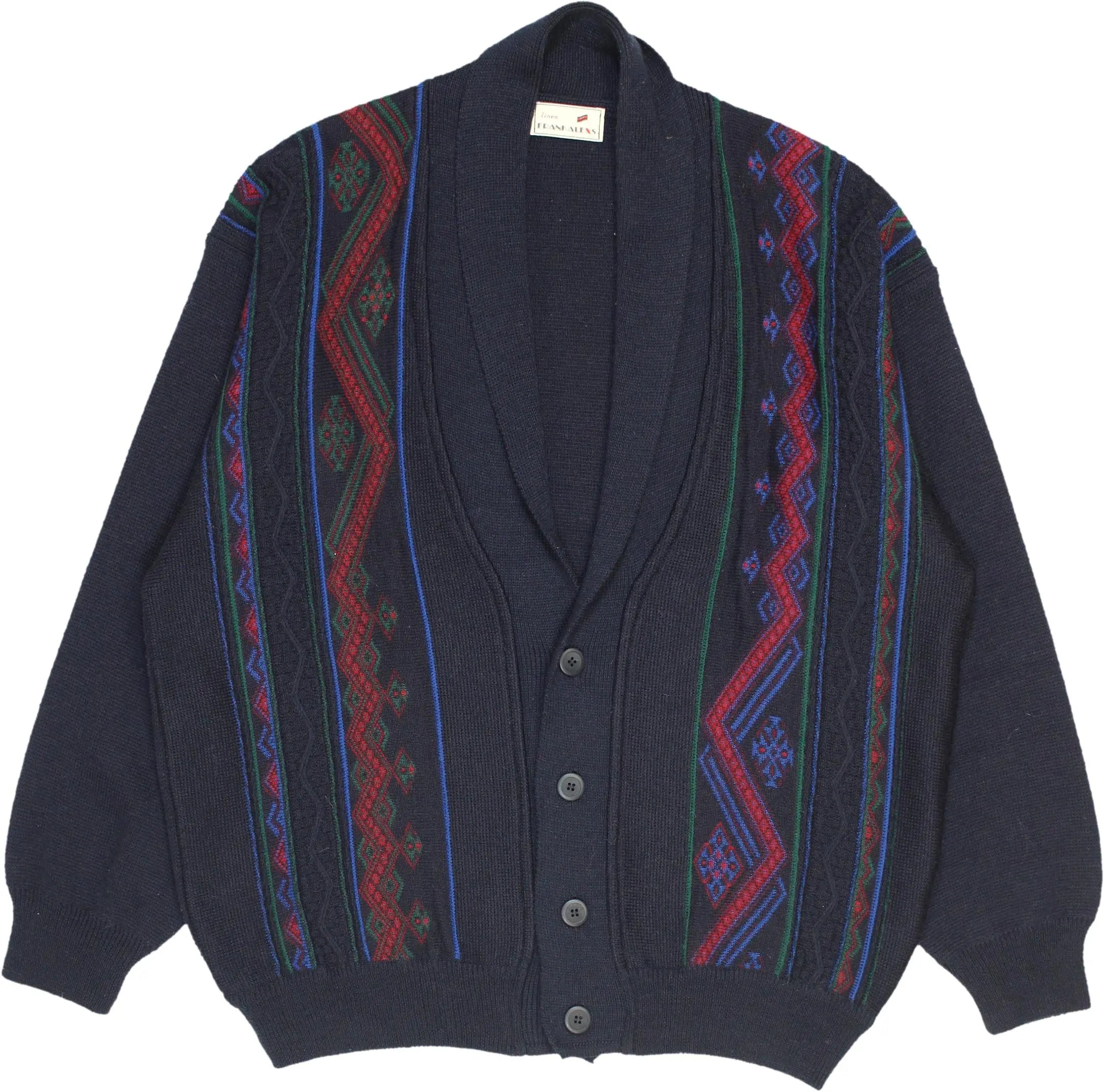 Linea Frank Alexs - 90s Wool Blend Cardigan- ThriftTale.com - Vintage and second handclothing