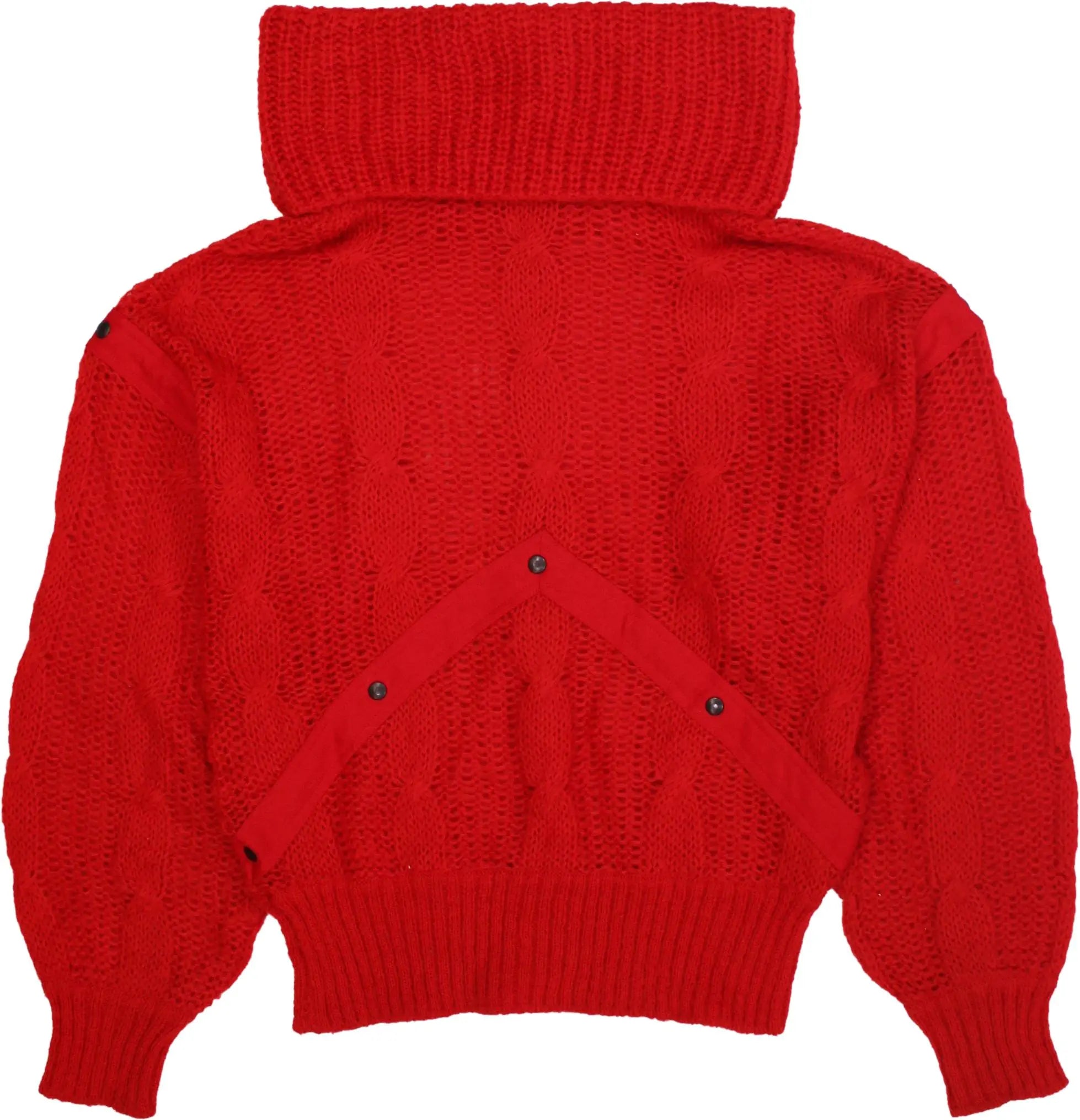 Linea H - Red Knitted Turtleneck Jumper- ThriftTale.com - Vintage and second handclothing