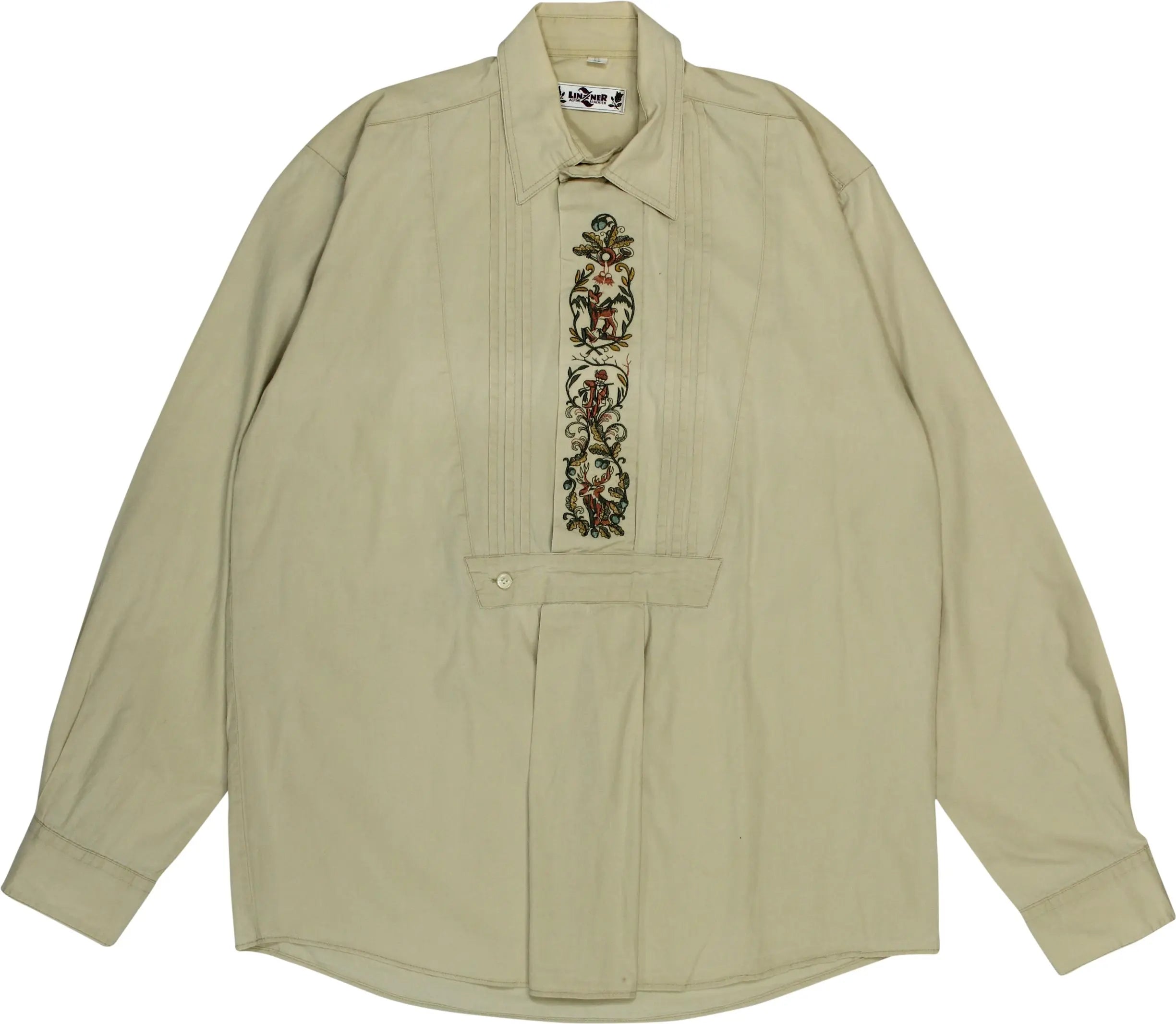 Linzner - Traditional Tiroler Embroidered Shirt- ThriftTale.com - Vintage and second handclothing