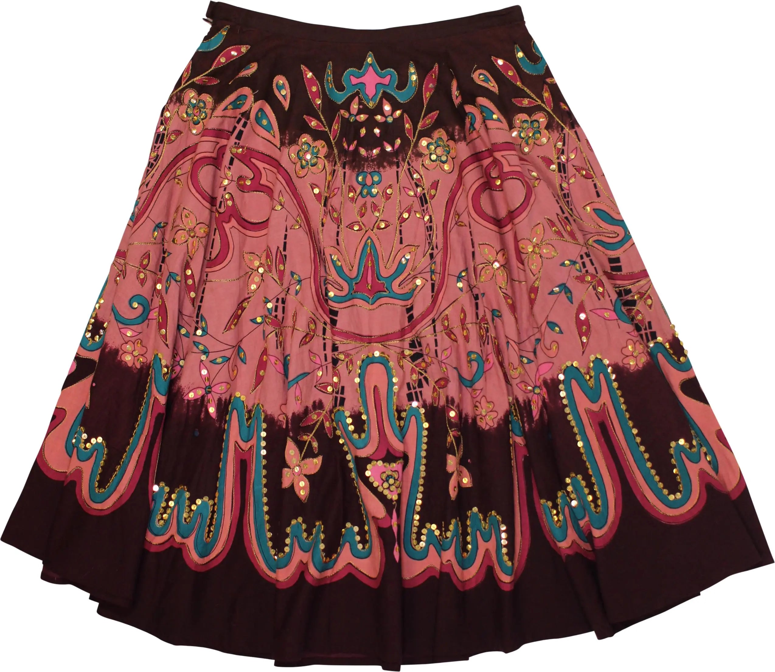 Lipsy - Bohemian Skirt with Lurex Embroidery and Sequins- ThriftTale.com - Vintage and second handclothing