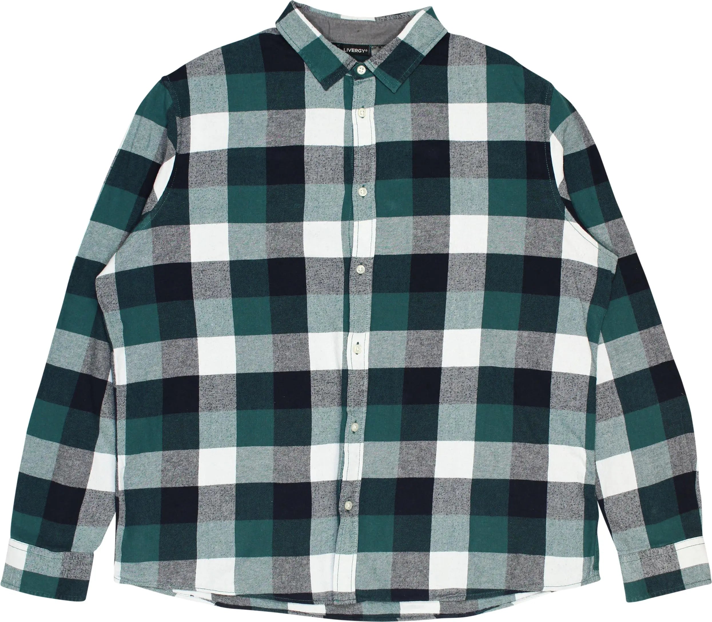 Livergy - Green Checked Shirt- ThriftTale.com - Vintage and second handclothing