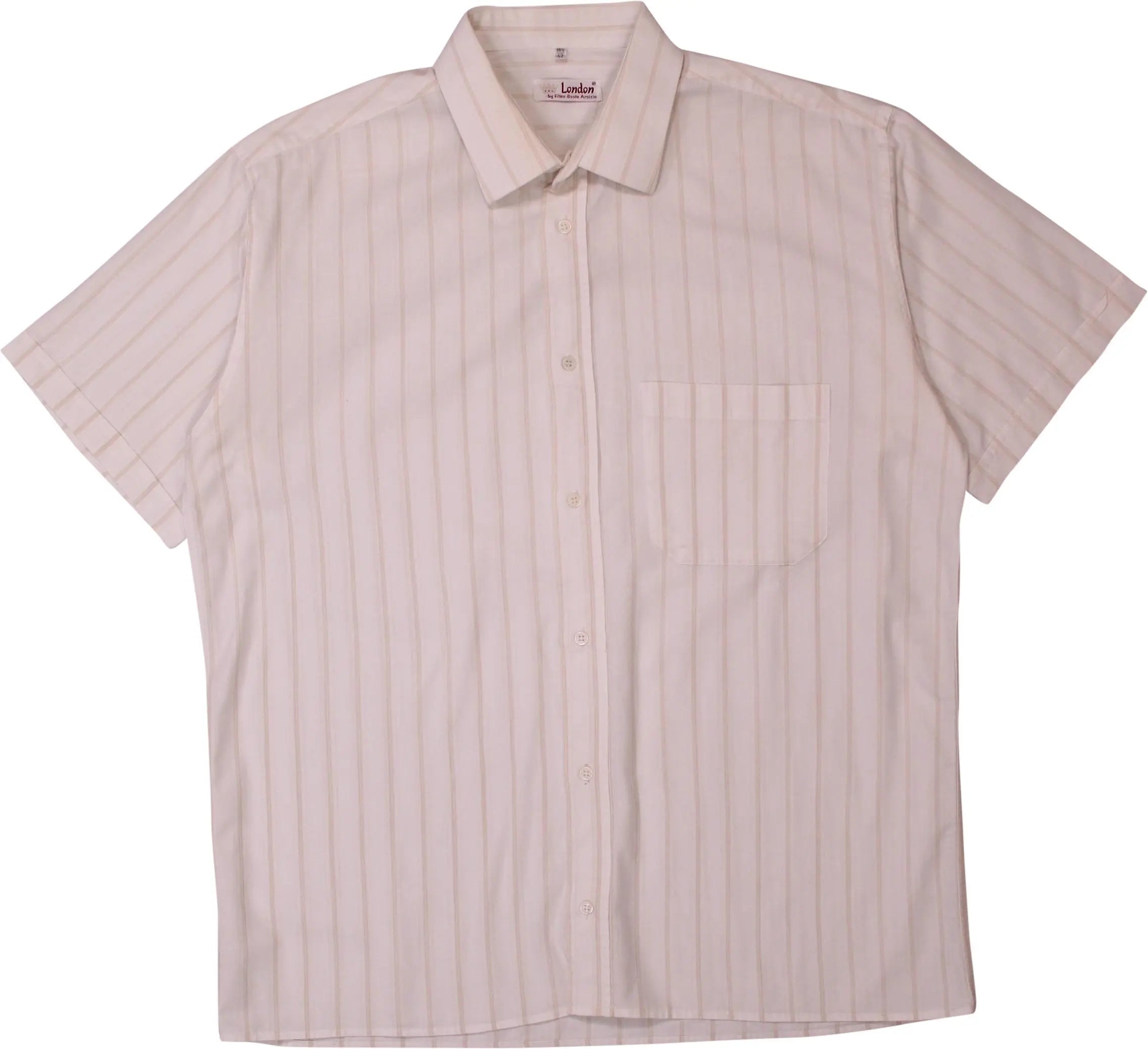 London - Striped Short Sleeve Shirt- ThriftTale.com - Vintage and second handclothing