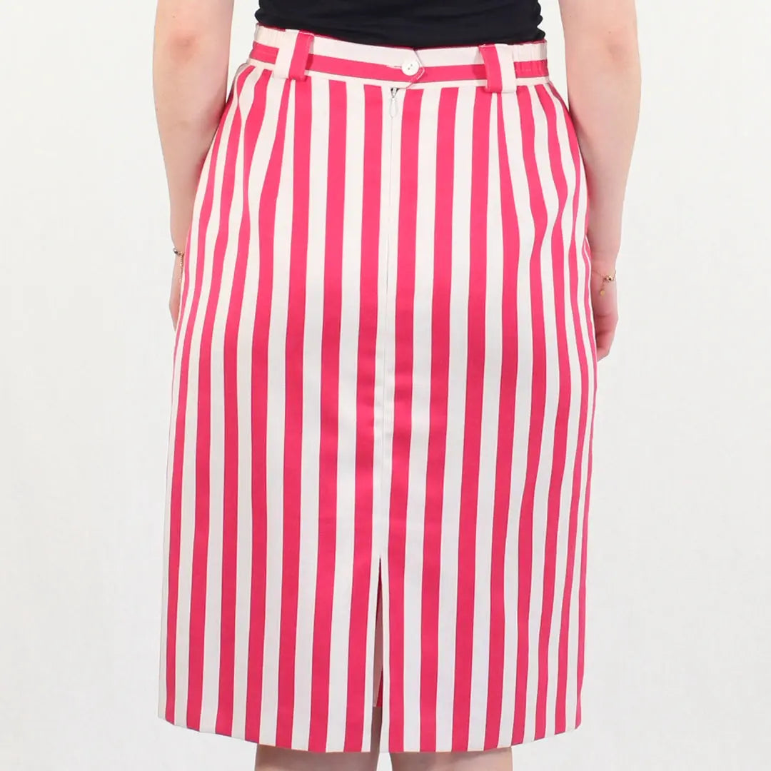 Lucia - 80s Striped Pencil Skirt- ThriftTale.com - Vintage and second handclothing