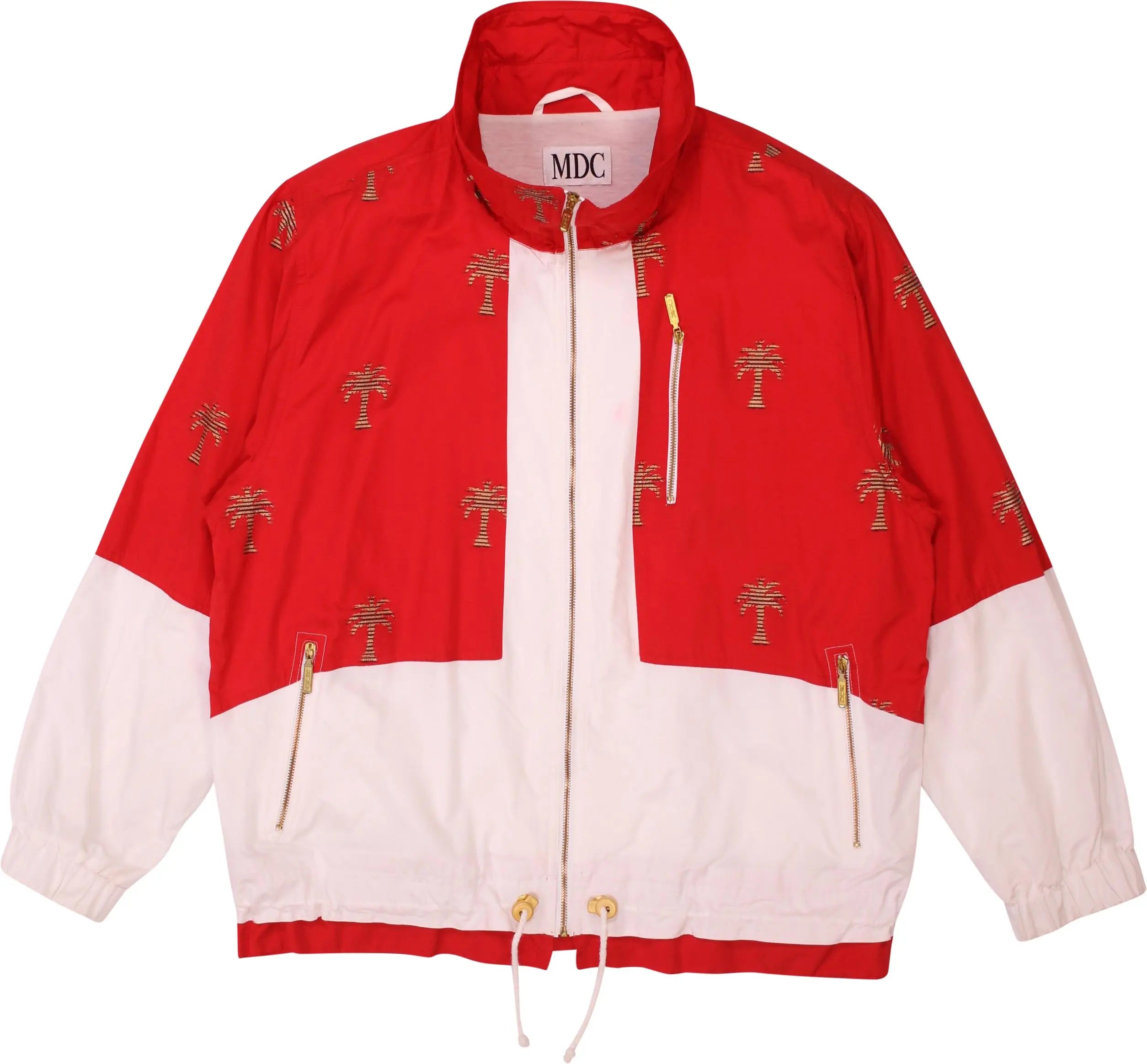 MDC - Golden Palm Tree Print Windbreaker- ThriftTale.com - Vintage and second handclothing
