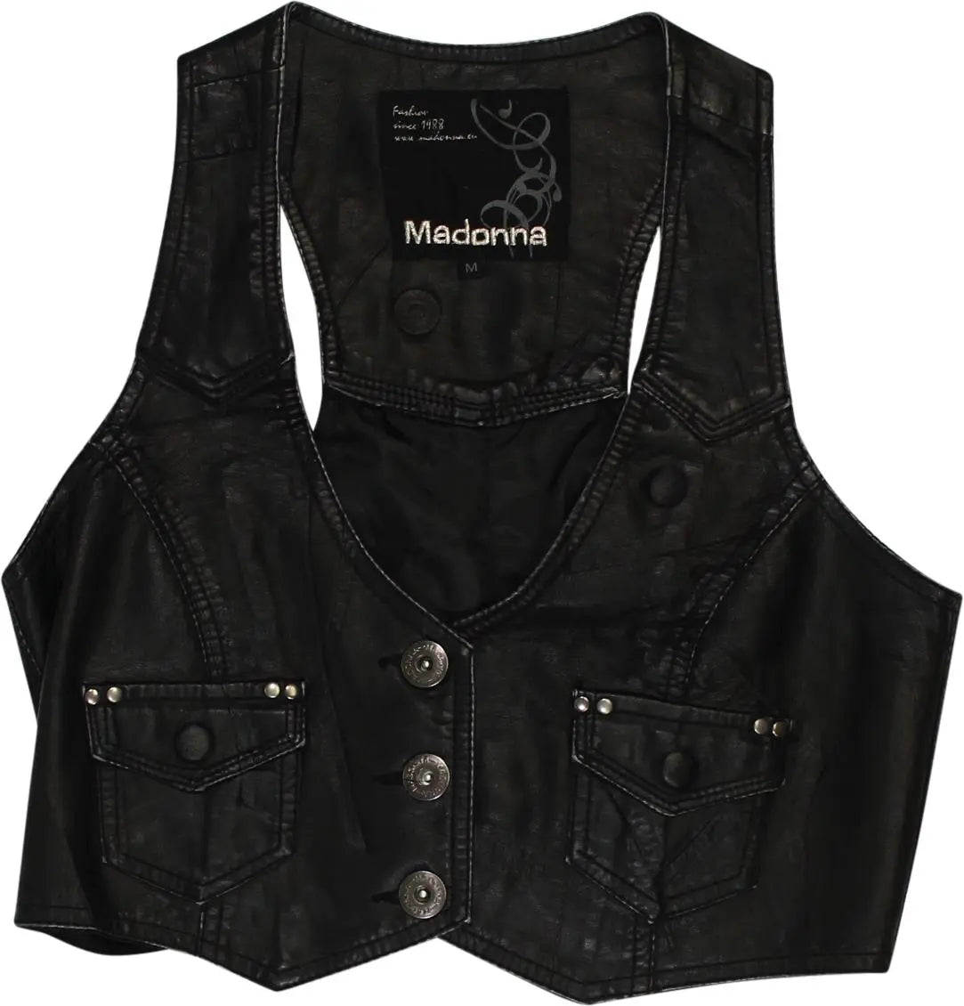 Madonna - Leather Gilet- ThriftTale.com - Vintage and second handclothing