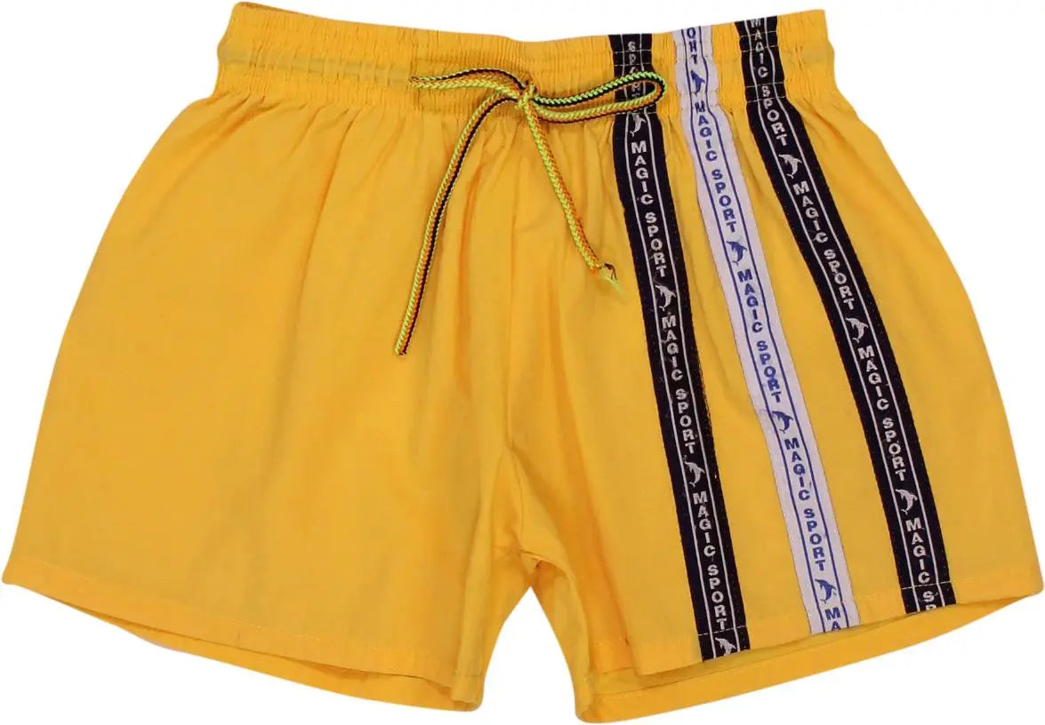 Magic Sport - Yellow Sport Shorts- ThriftTale.com - Vintage and second handclothing