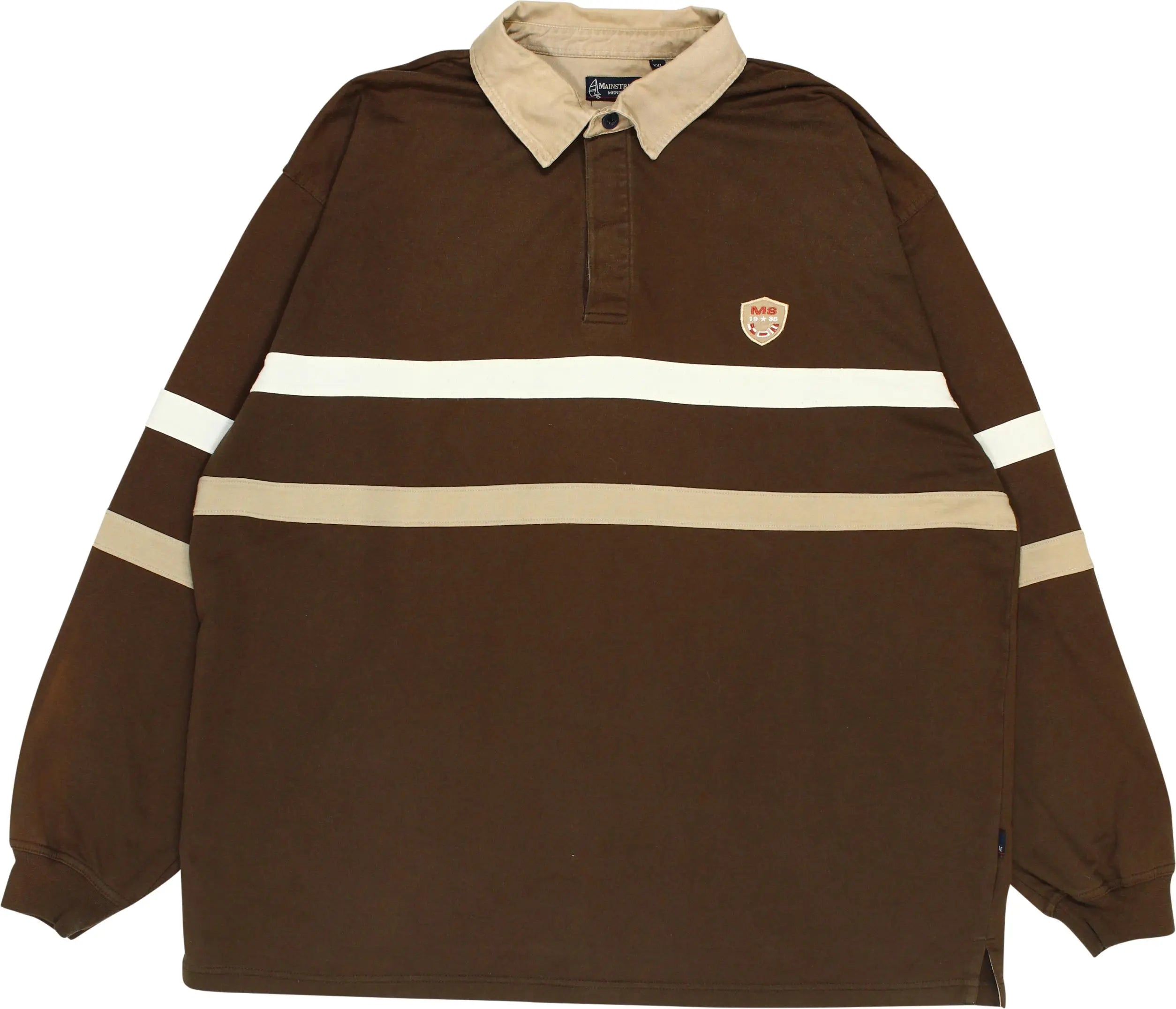 Mainstream - Long Sleeve Polo Shirt- ThriftTale.com - Vintage and second handclothing