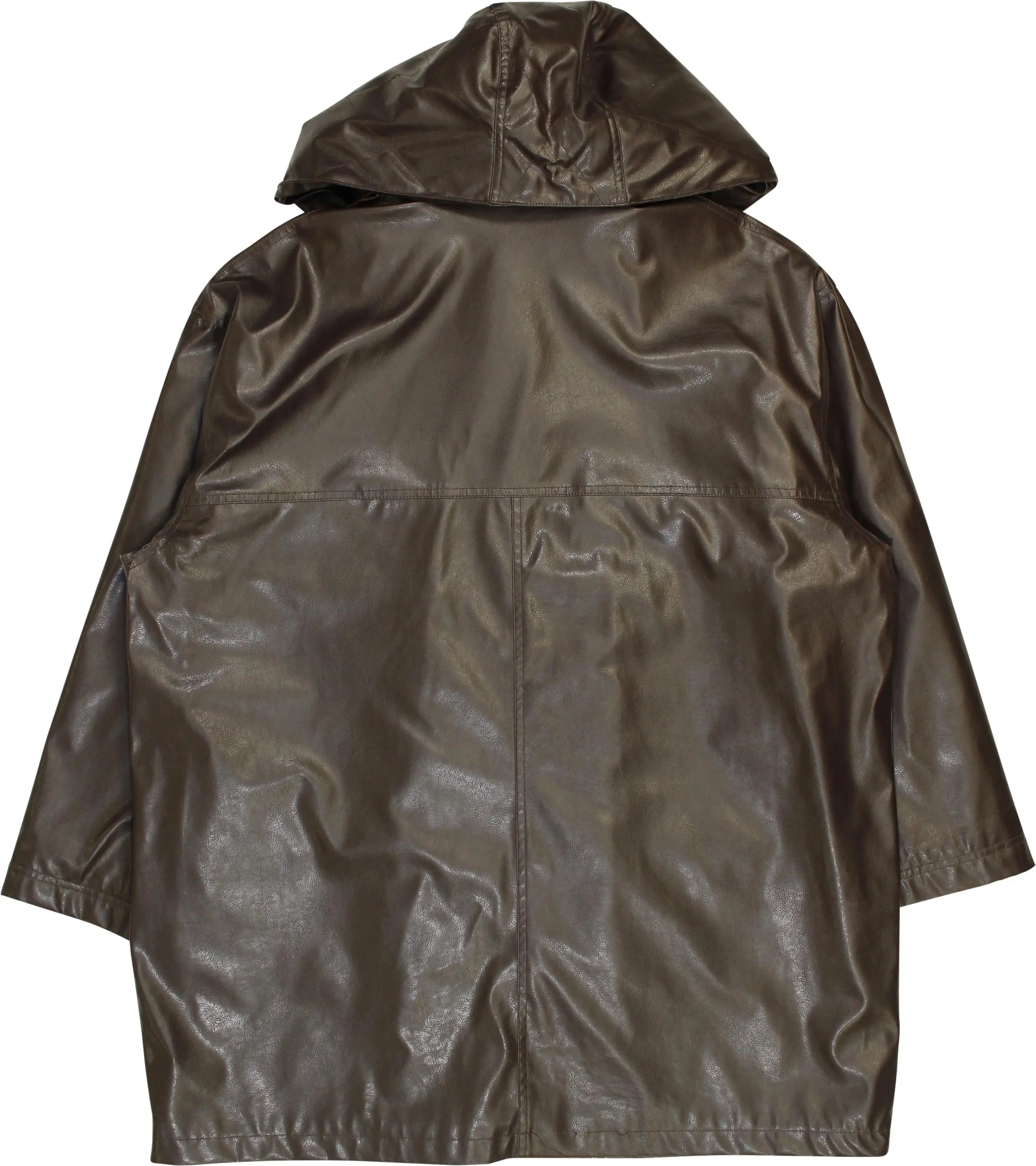 Marca - Brown Vegan Leather Coat- ThriftTale.com - Vintage and second handclothing