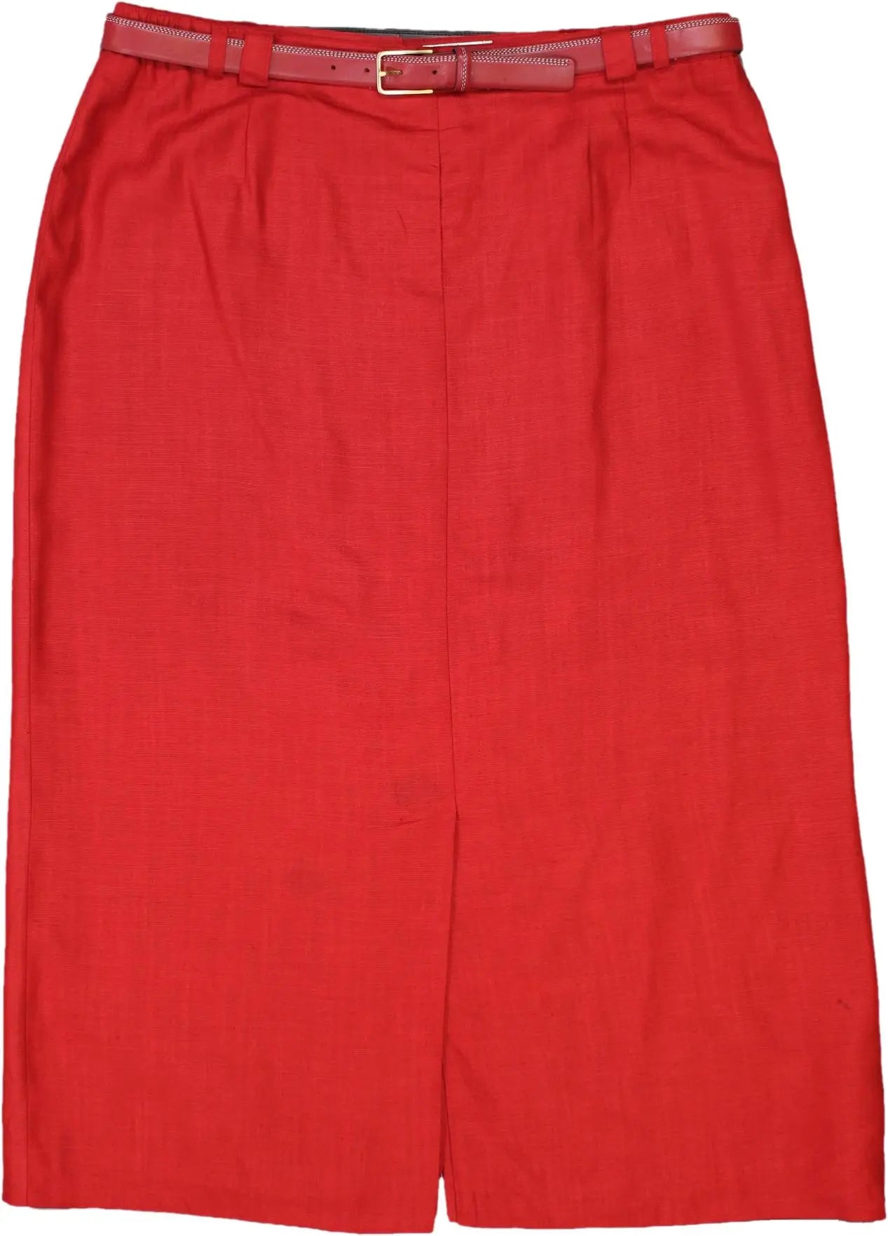 Marcona - Red Belted Skirt by Marcona- ThriftTale.com - Vintage and second handclothing