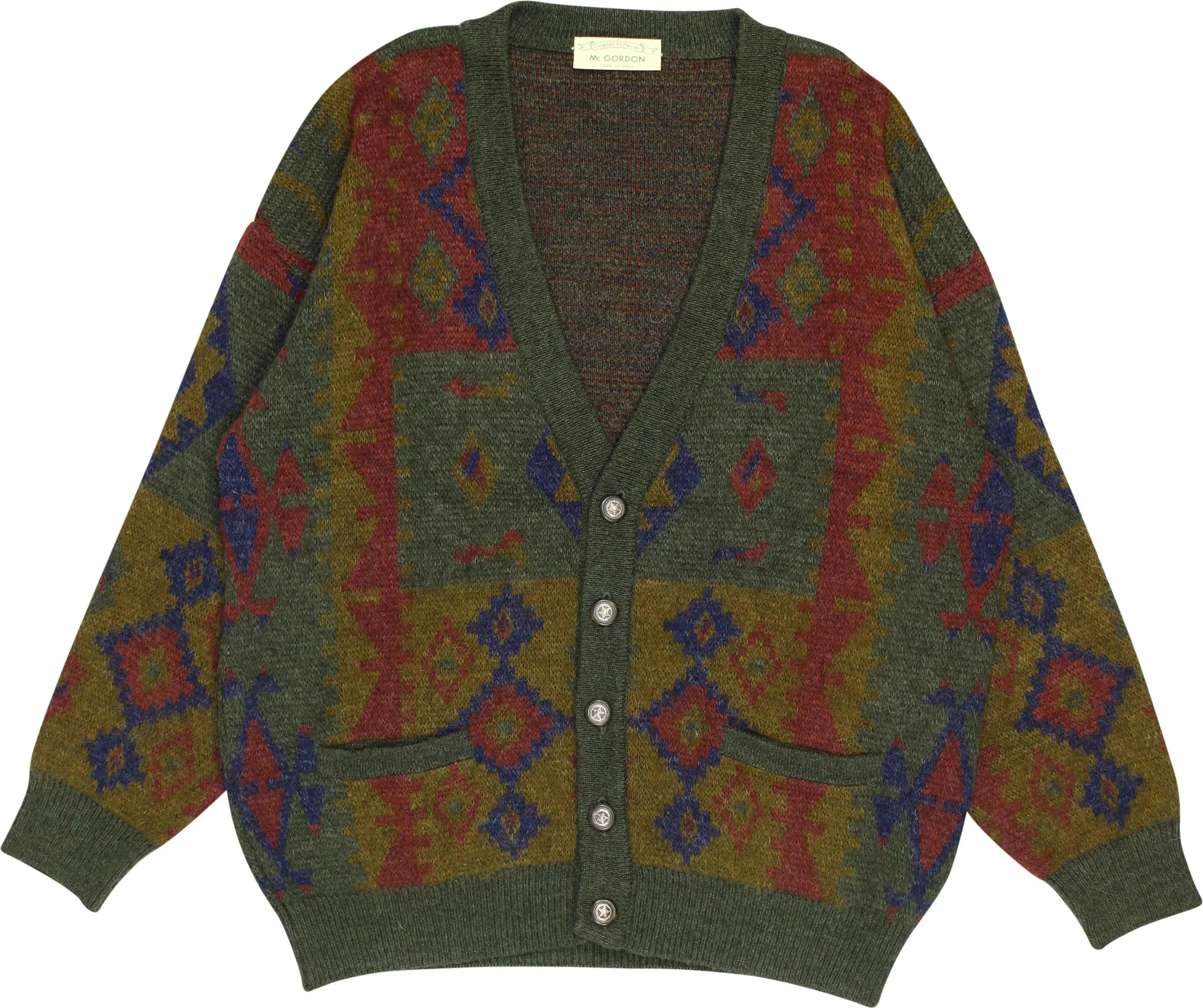 Mc Gordon - 90s Green Patterned Cardigan- ThriftTale.com - Vintage and second handclothing