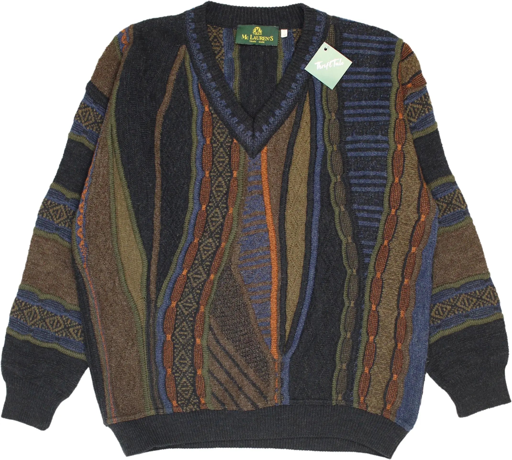 Mc Lauren's - 90s Wool Blend Patterned Jumper- ThriftTale.com - Vintage and second handclothing