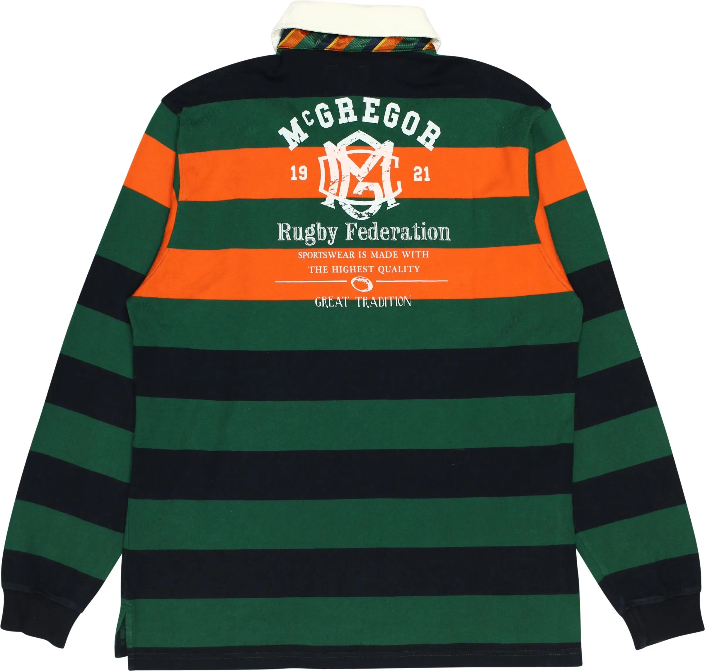 McGregor - Striped Long Sleeve Polo- ThriftTale.com - Vintage and second handclothing