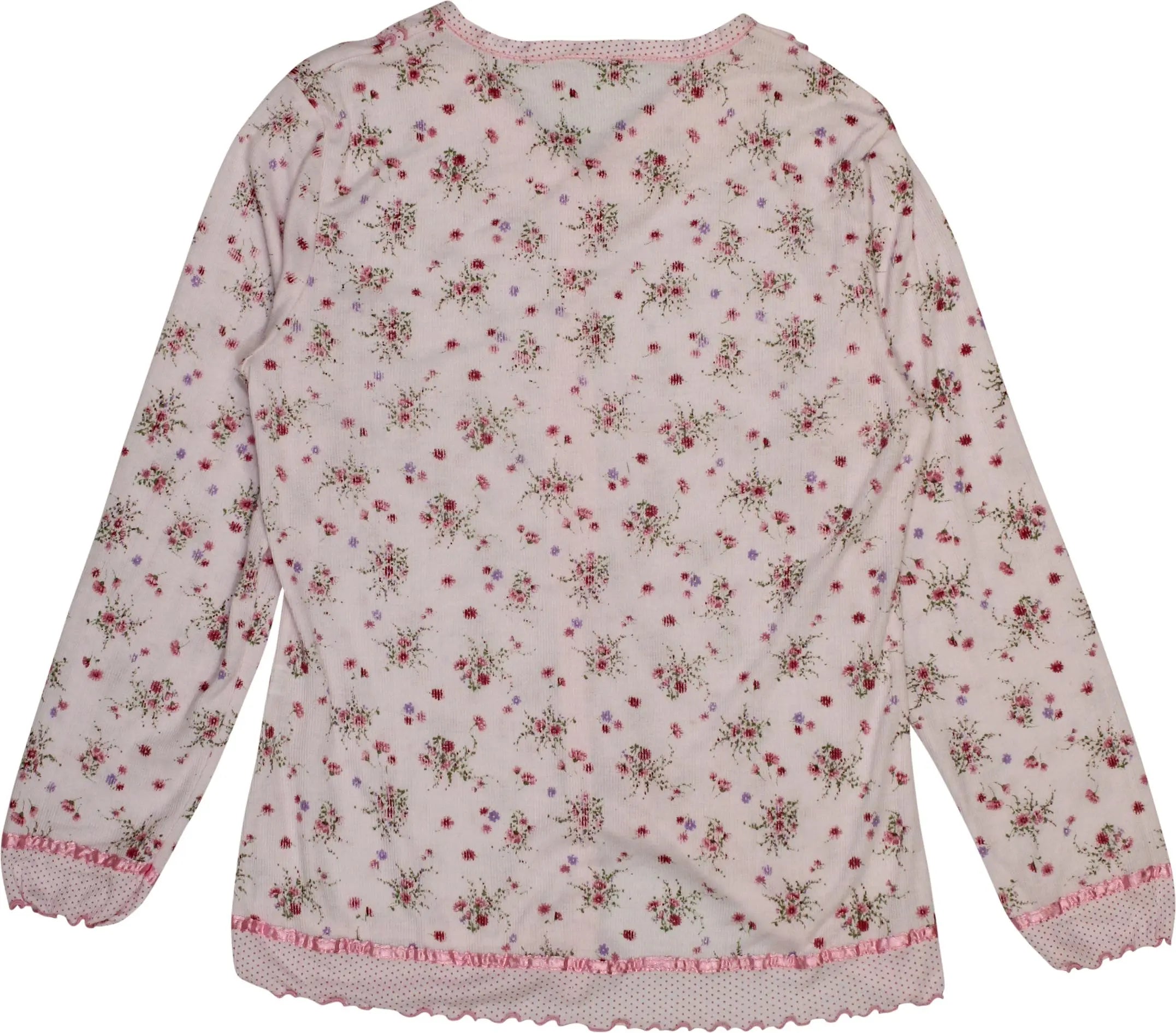 Mei Qiao - Pink Floral Cardigan- ThriftTale.com - Vintage and second handclothing