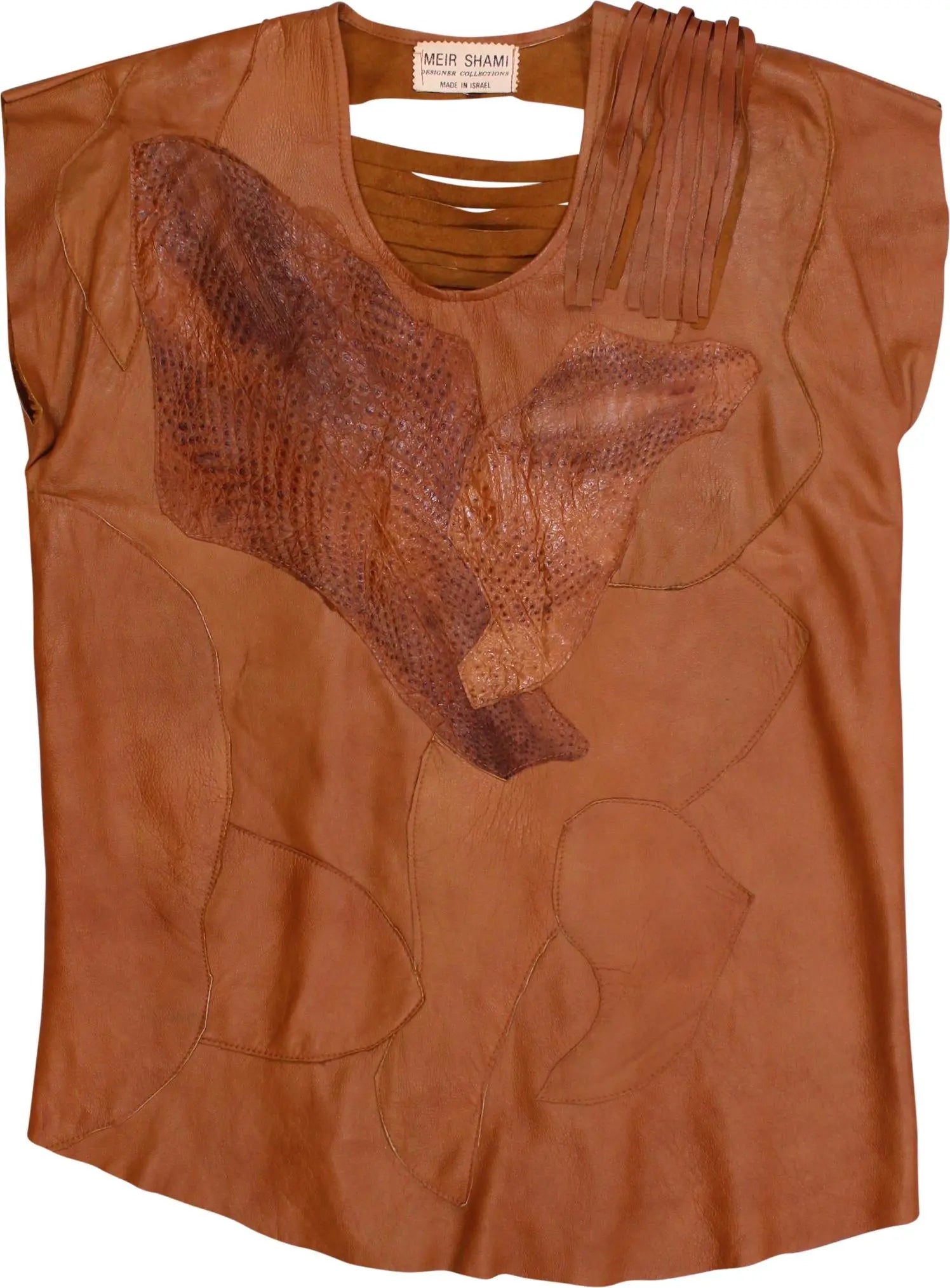 Meir Shami - 80s Soft Leather Top- ThriftTale.com - Vintage and second handclothing