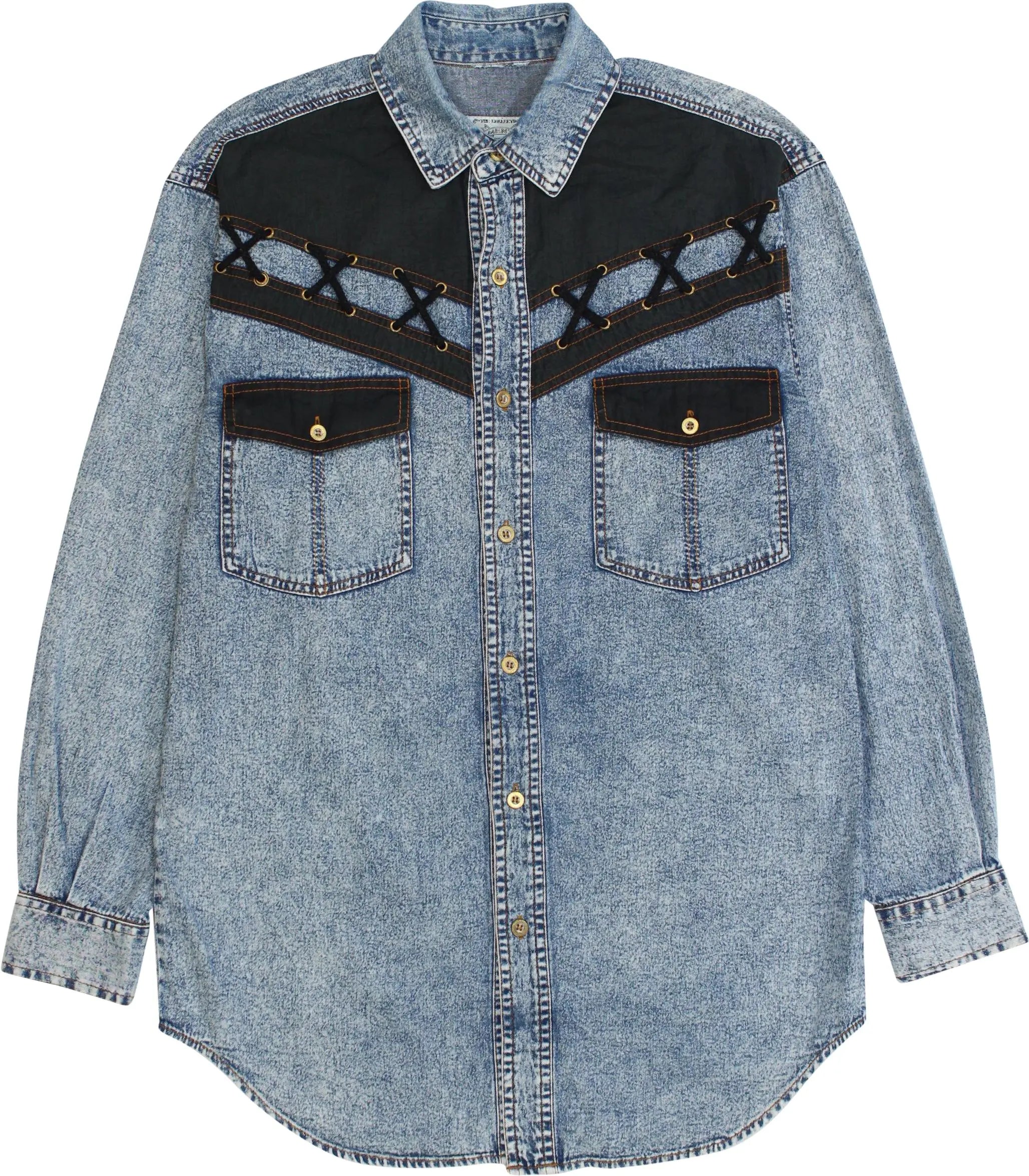 Men's Company - 80s Acid Wash Western Shirt- ThriftTale.com - Vintage and second handclothing