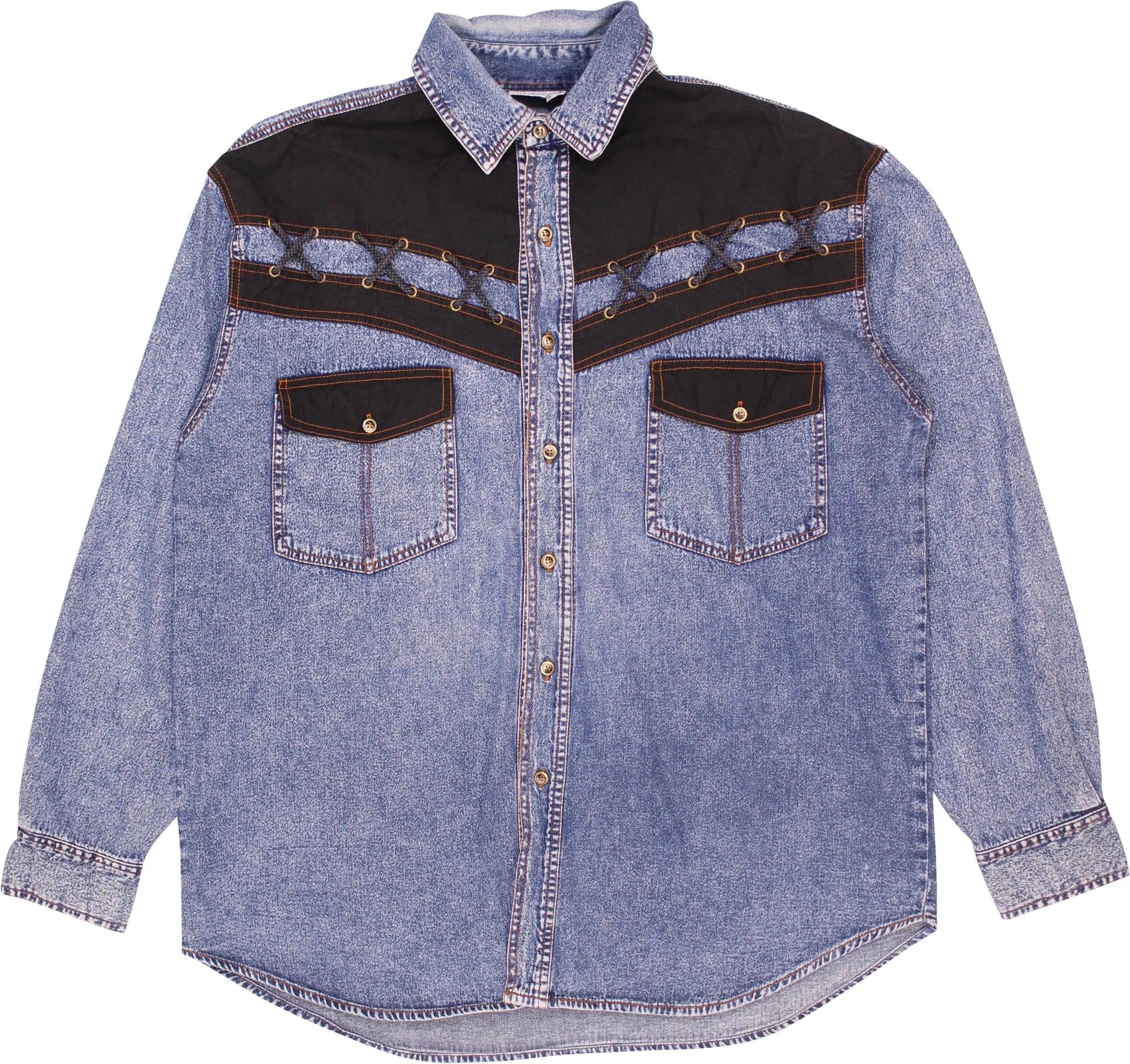 Men's Company - 80s Western Denim Shirt- ThriftTale.com - Vintage and second handclothing