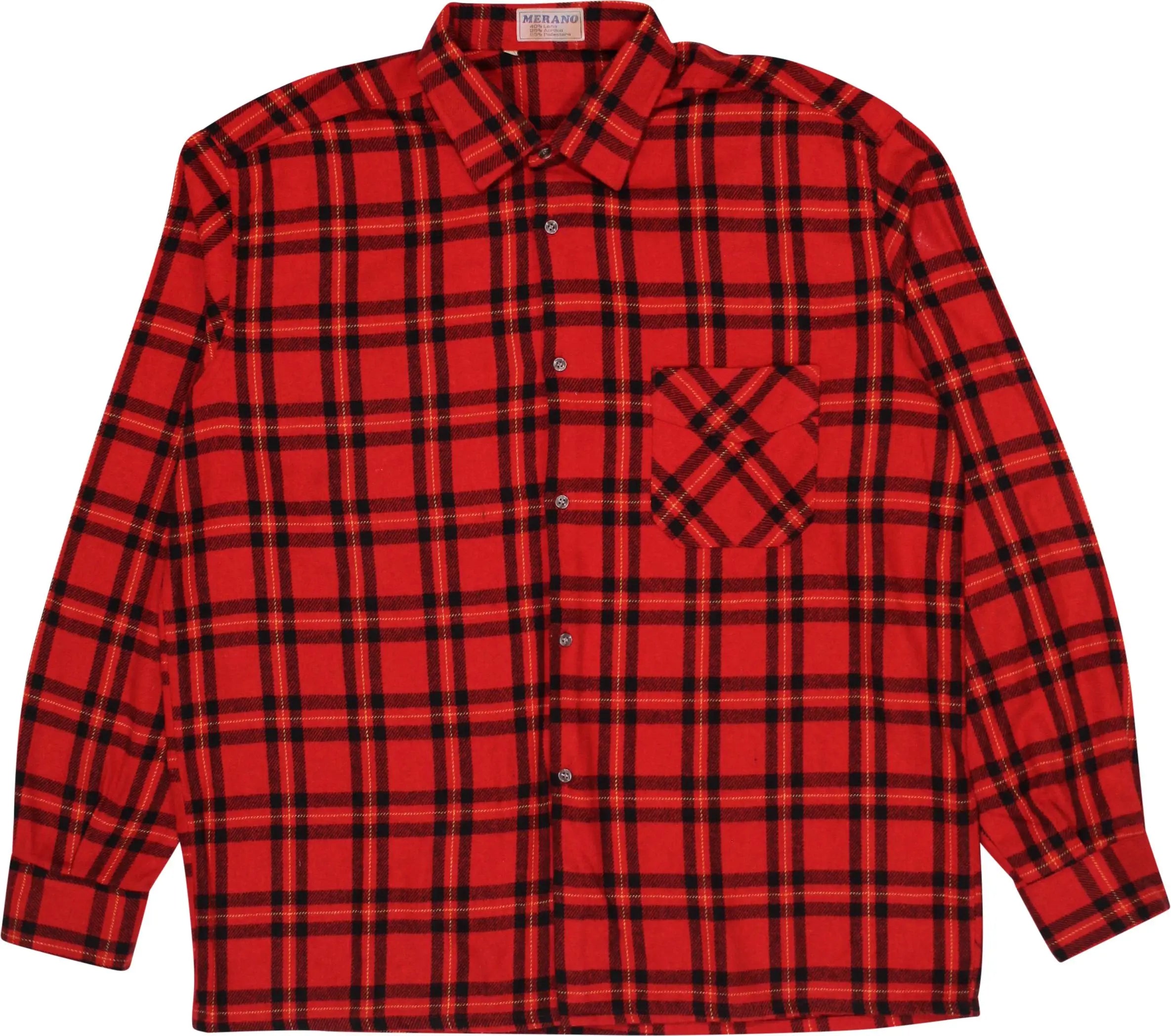 Merano - Checked Wool Blend Shirt- ThriftTale.com - Vintage and second handclothing