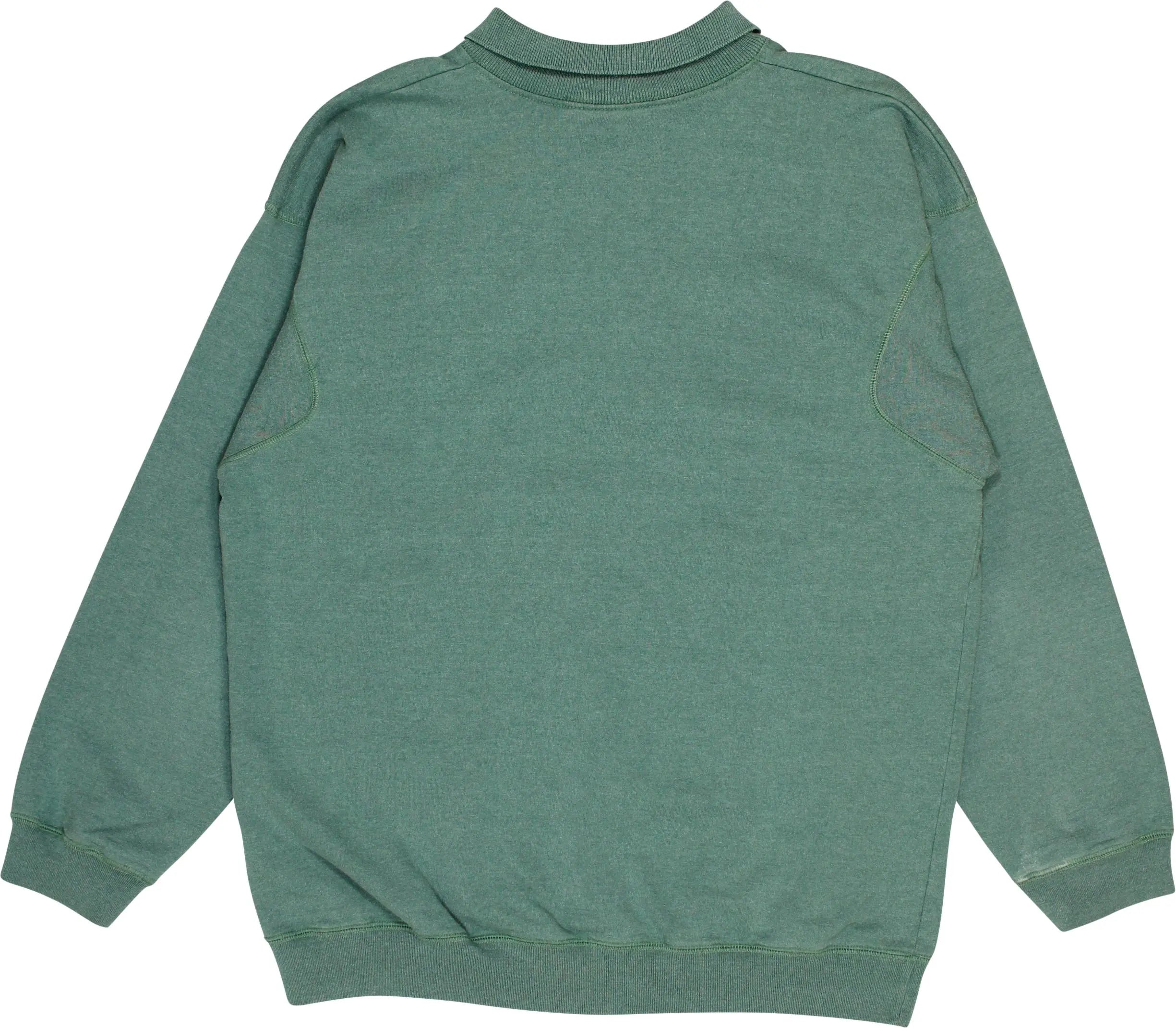 Mezzo - Green Quarter Neck Jumper- ThriftTale.com - Vintage and second handclothing