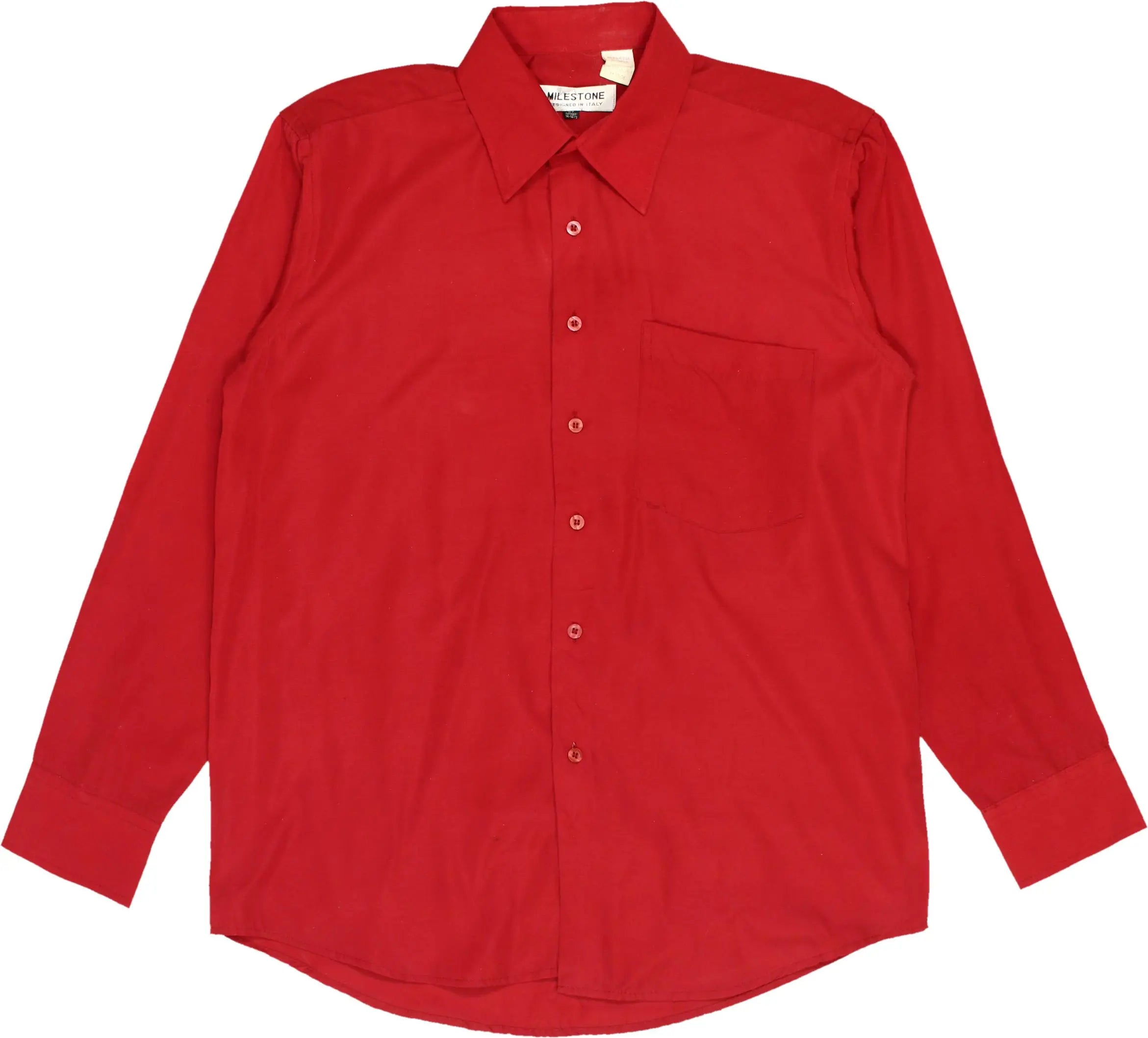 Milestone - Red Shirt- ThriftTale.com - Vintage and second handclothing