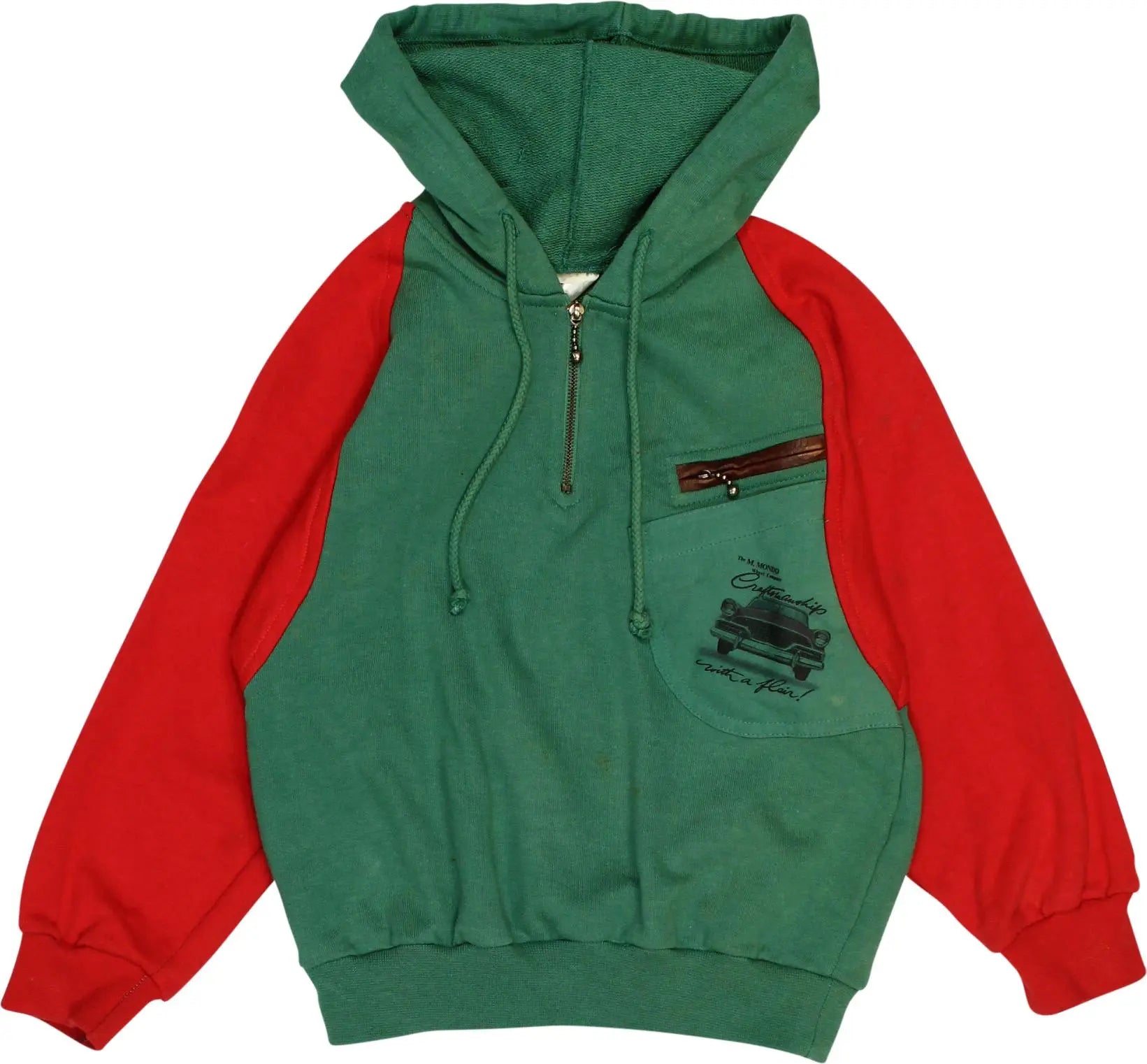 Mini Mondo - Green Hoodie- ThriftTale.com - Vintage and second handclothing