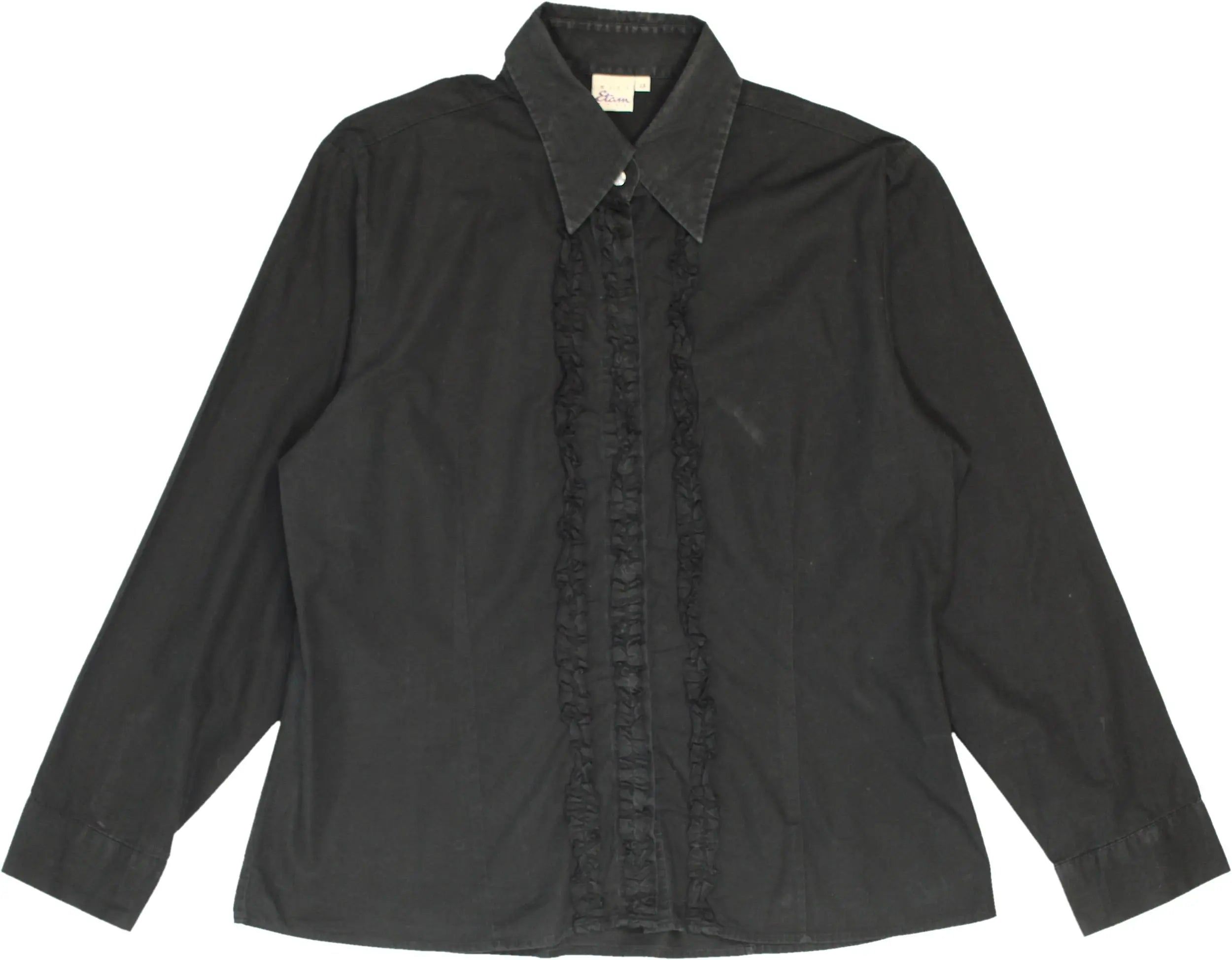 Miss Etam - Black Blouse- ThriftTale.com - Vintage and second handclothing