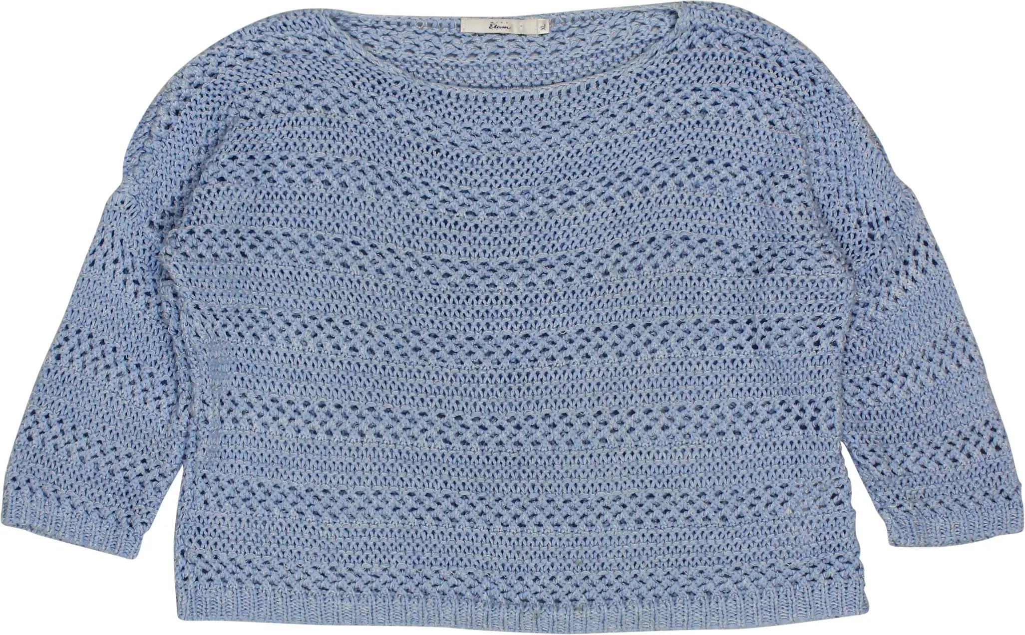 Miss Etam - Blue Crochet Top- ThriftTale.com - Vintage and second handclothing