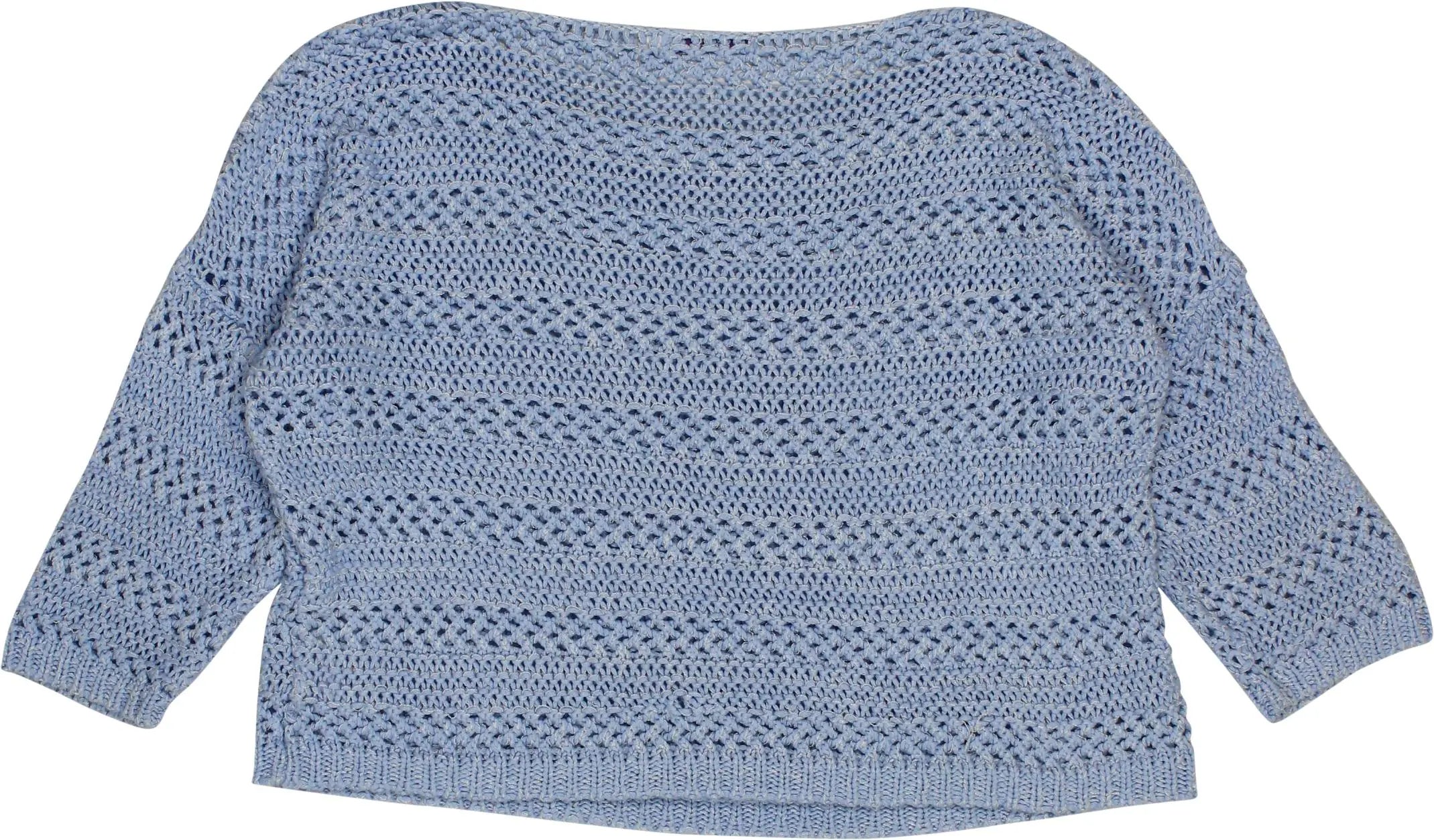 Miss Etam - Blue Crochet Top- ThriftTale.com - Vintage and second handclothing