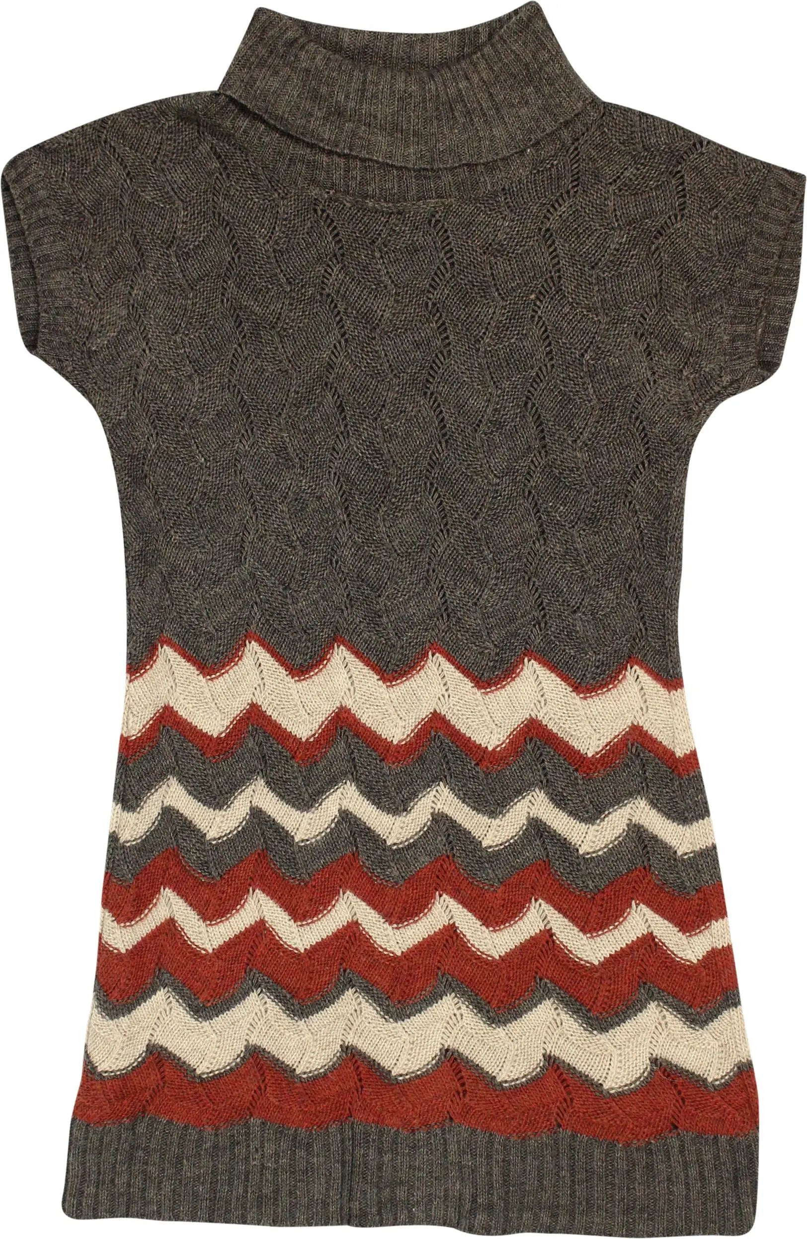 Miss Etam - Brown Knitted Dress- ThriftTale.com - Vintage and second handclothing