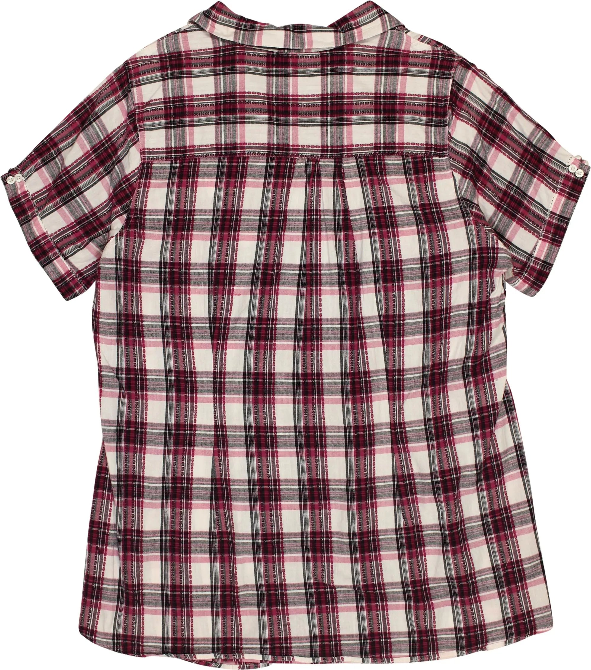 Miss Etam - Checkered Short Sleeve Shirt- ThriftTale.com - Vintage and second handclothing
