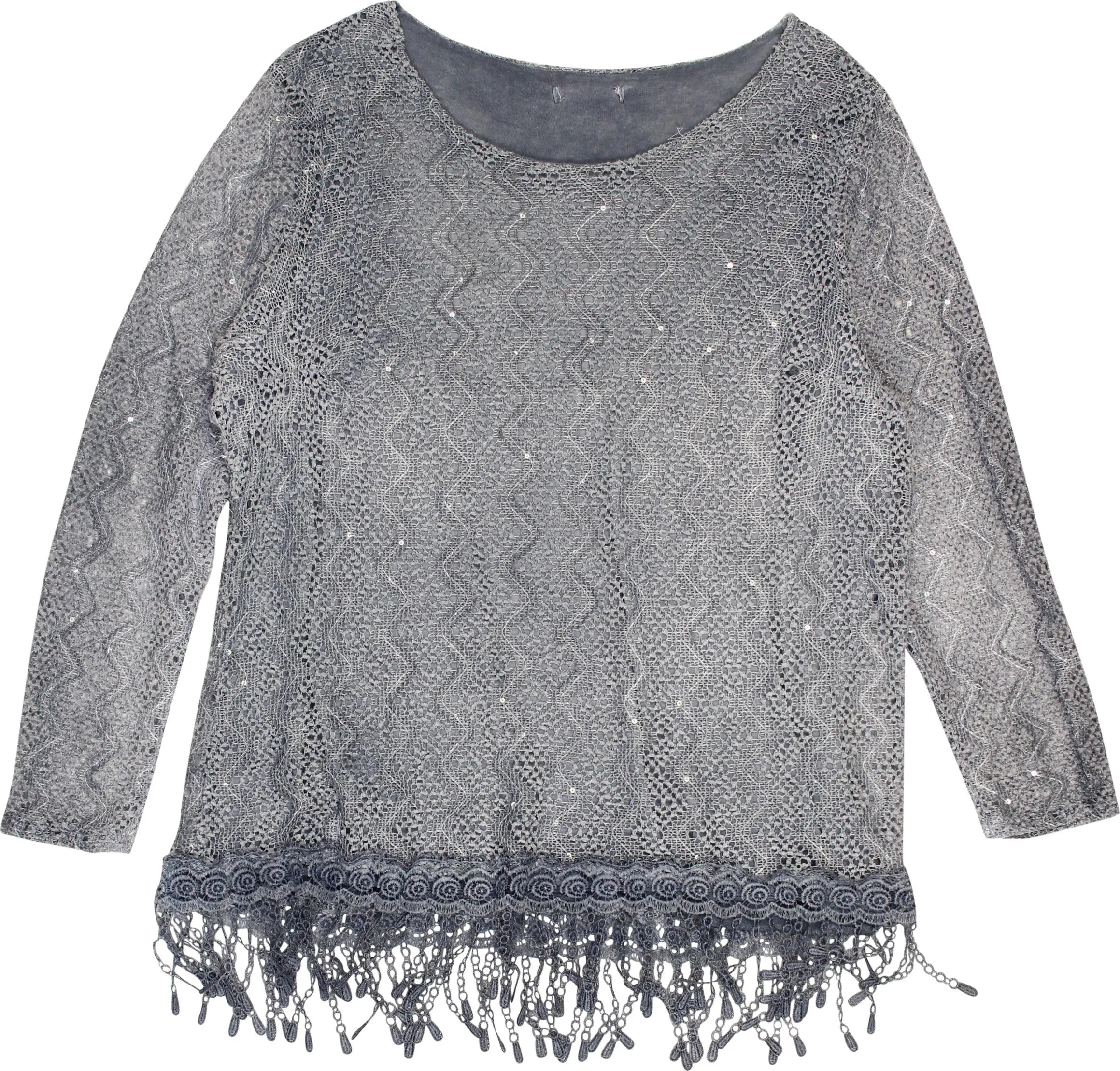 Miss Etam - Long Sleeve Crochet Top- ThriftTale.com - Vintage and second handclothing