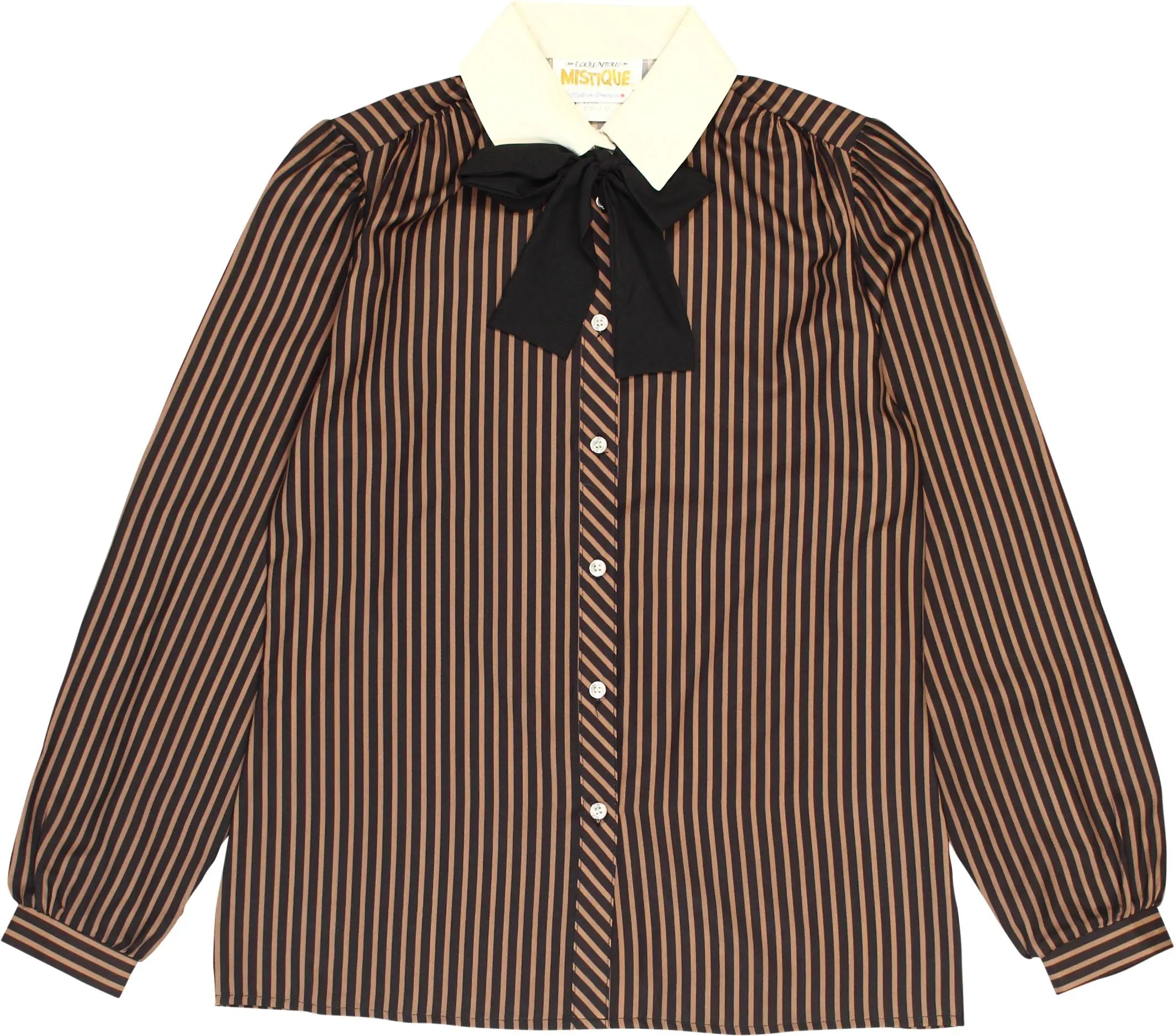 Mistique - 80s Striped Blouse- ThriftTale.com - Vintage and second handclothing