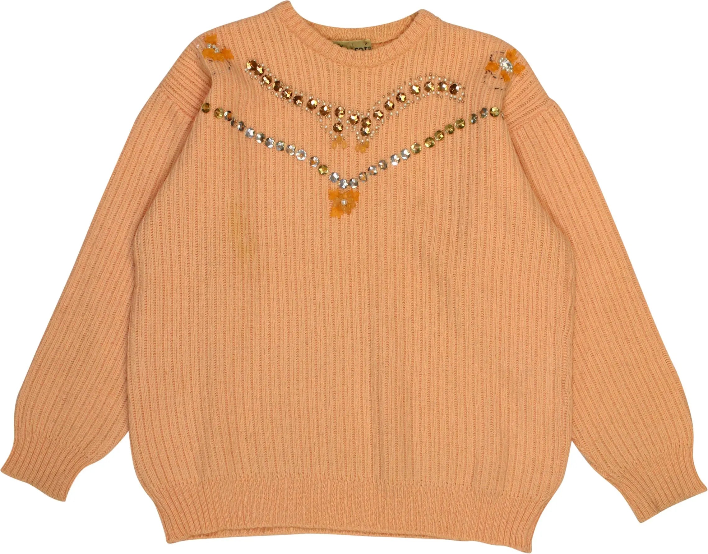 Moda Concert - Wool Blend Beaded Jumper- ThriftTale.com - Vintage and second handclothing