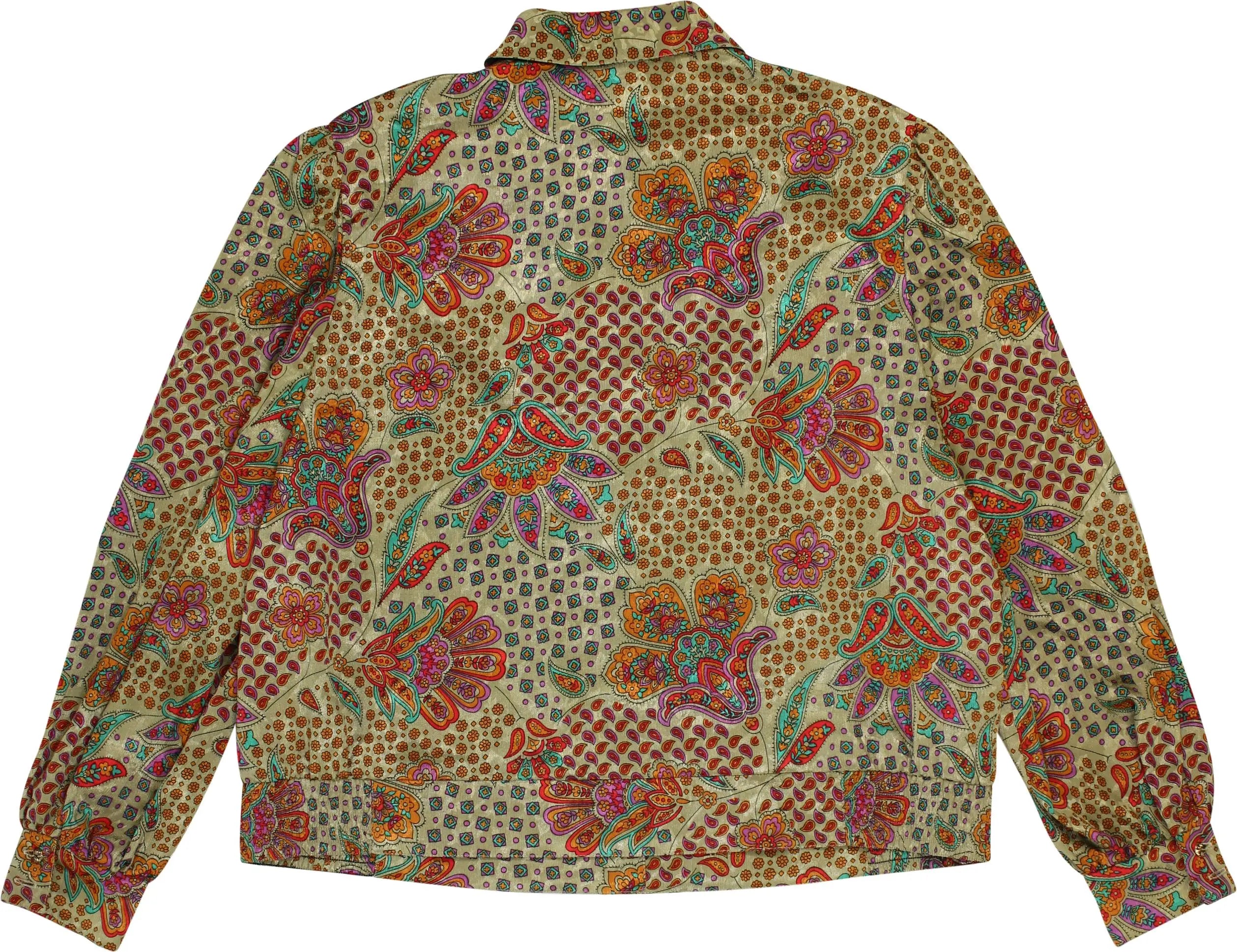 Modell Schröder Berlin - 80s Patterned Puff Sleeve Blouse- ThriftTale.com - Vintage and second handclothing