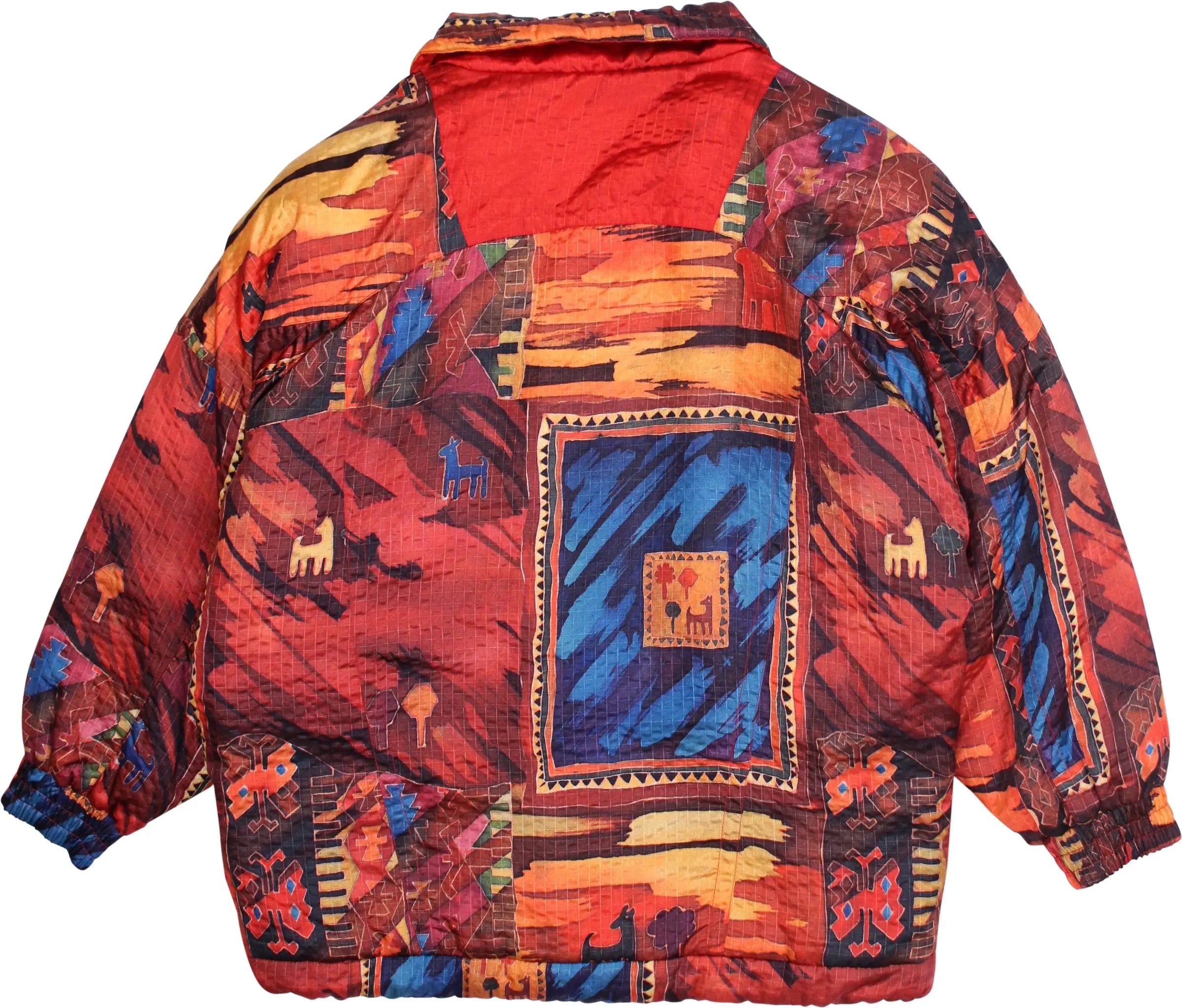 Modissa - Colourful Graphic Puffer Coat- ThriftTale.com - Vintage and second handclothing