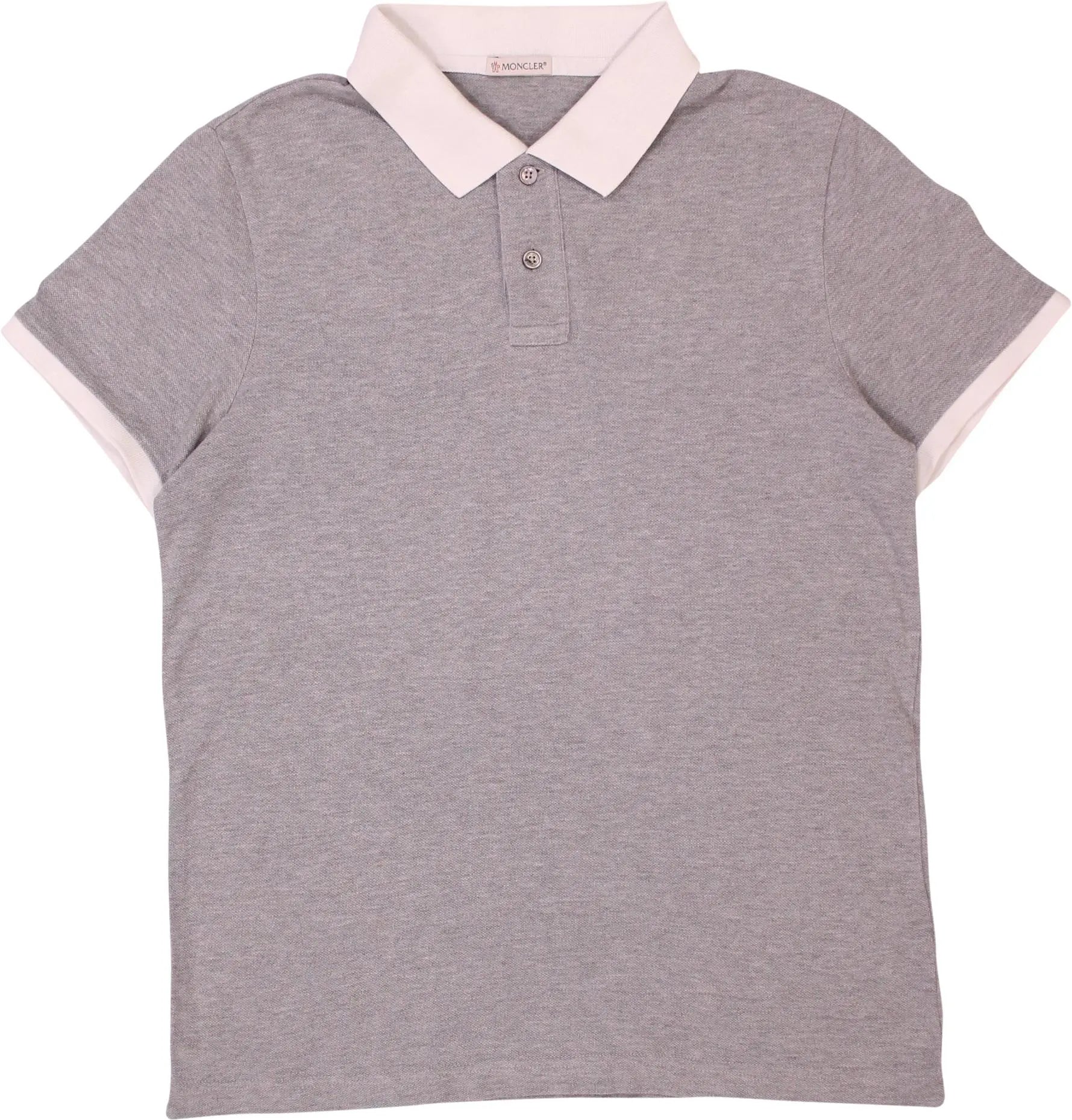 Moncler - Grey Polo Shirt by Moncler- ThriftTale.com - Vintage and second handclothing
