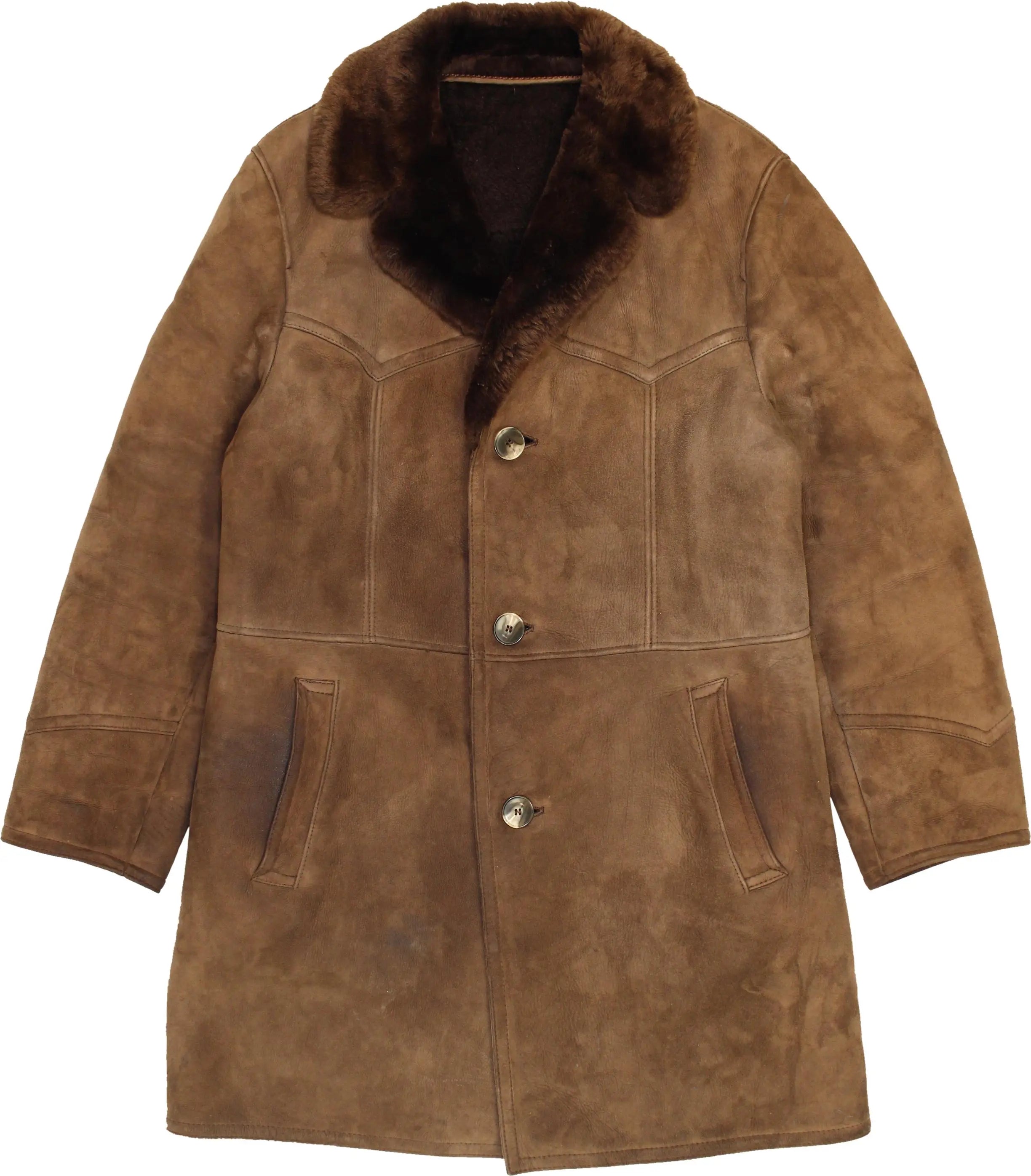 Monza - Shearling Coat- ThriftTale.com - Vintage and second handclothing