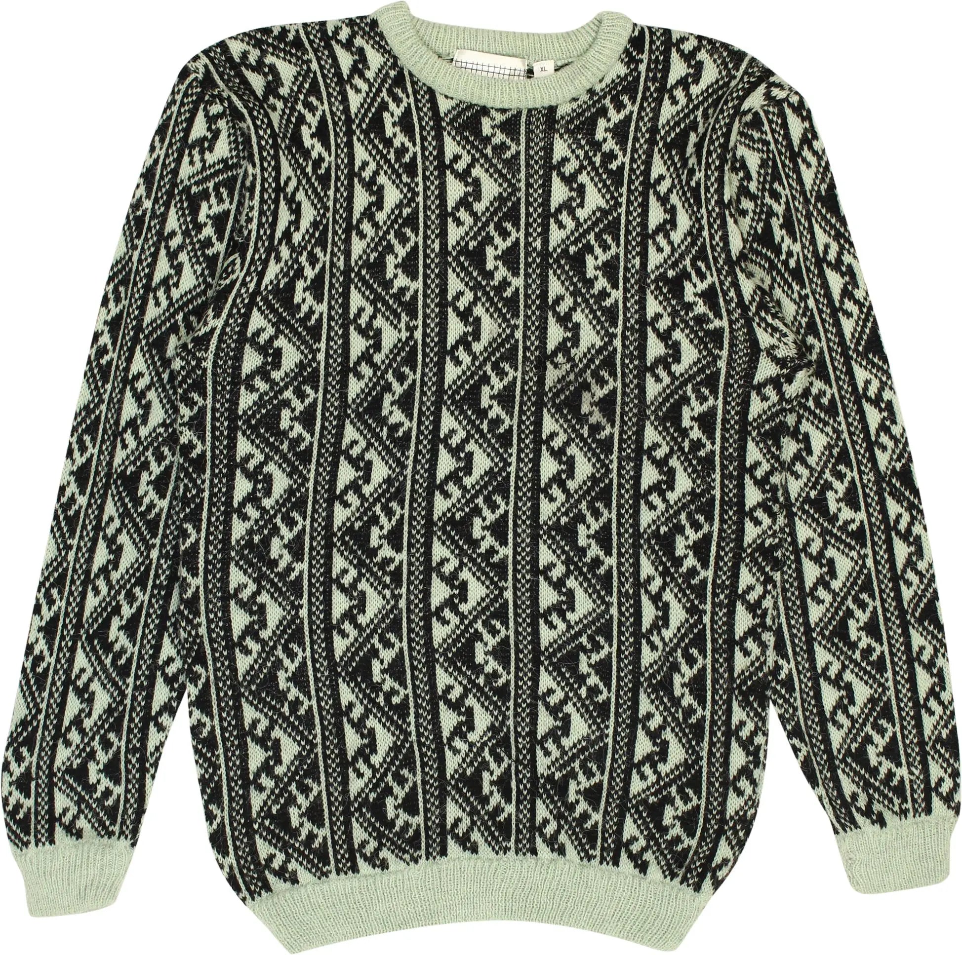 Morgan Square - Green Patterned Jumper- ThriftTale.com - Vintage and second handclothing