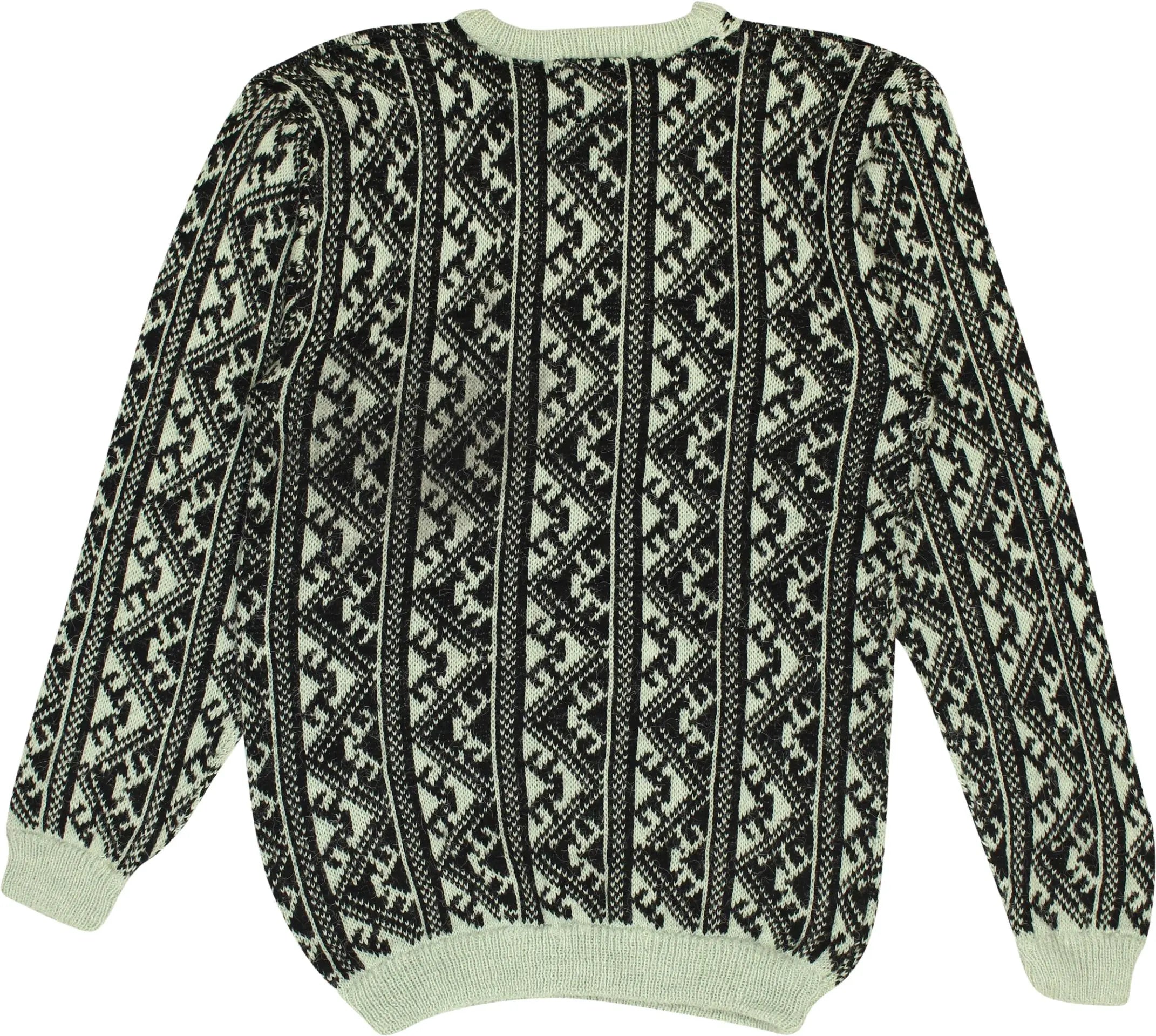 Morgan Square - Green Patterned Jumper- ThriftTale.com - Vintage and second handclothing