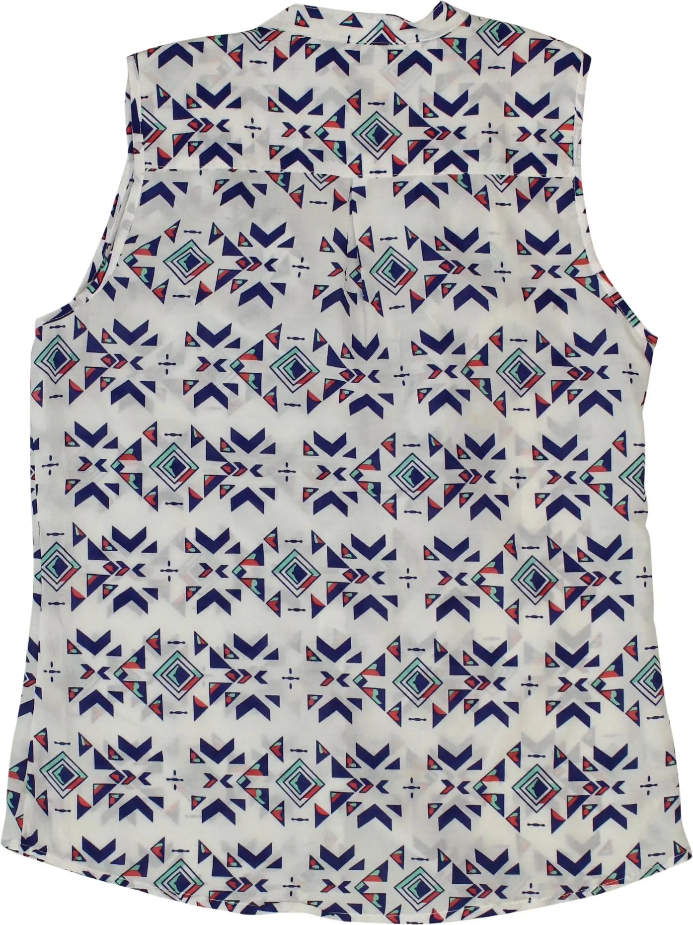 Musthave - Patterned Sleeveless Blouse- ThriftTale.com - Vintage and second handclothing
