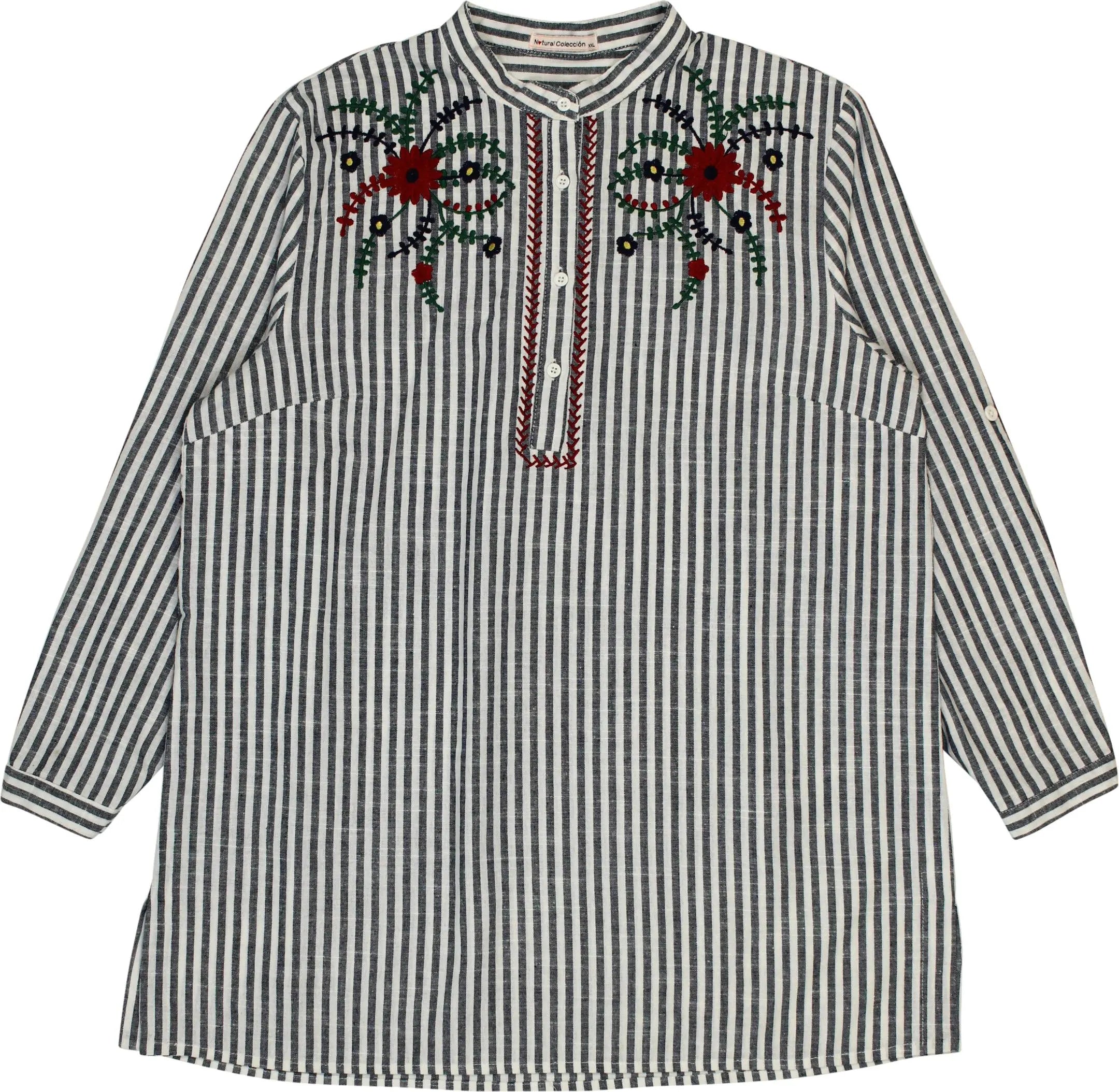 Natural Coleccion - Embroidered Striped Blouse- ThriftTale.com - Vintage and second handclothing