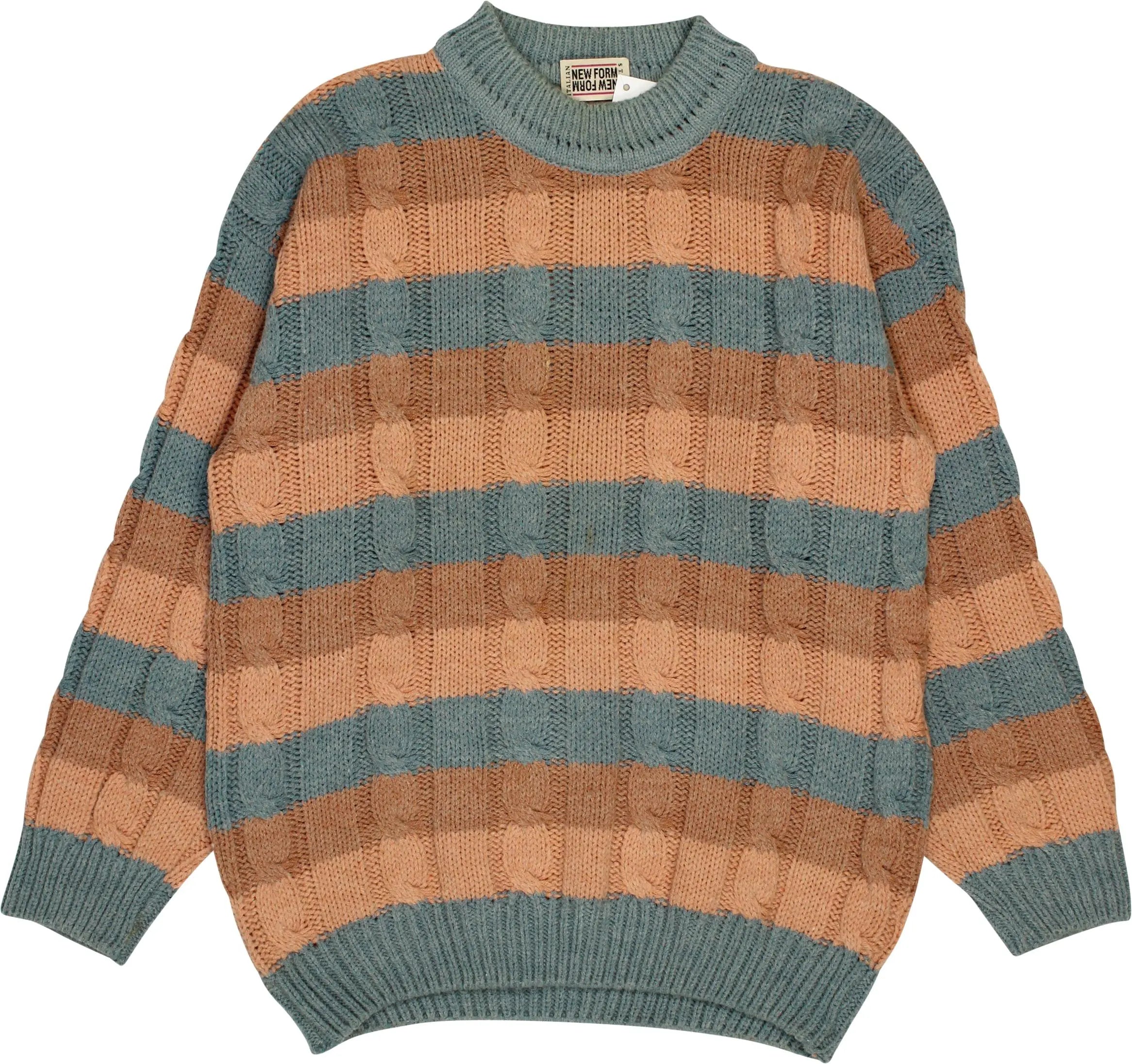 New Form - Pastel Striped Jumper- ThriftTale.com - Vintage and second handclothing