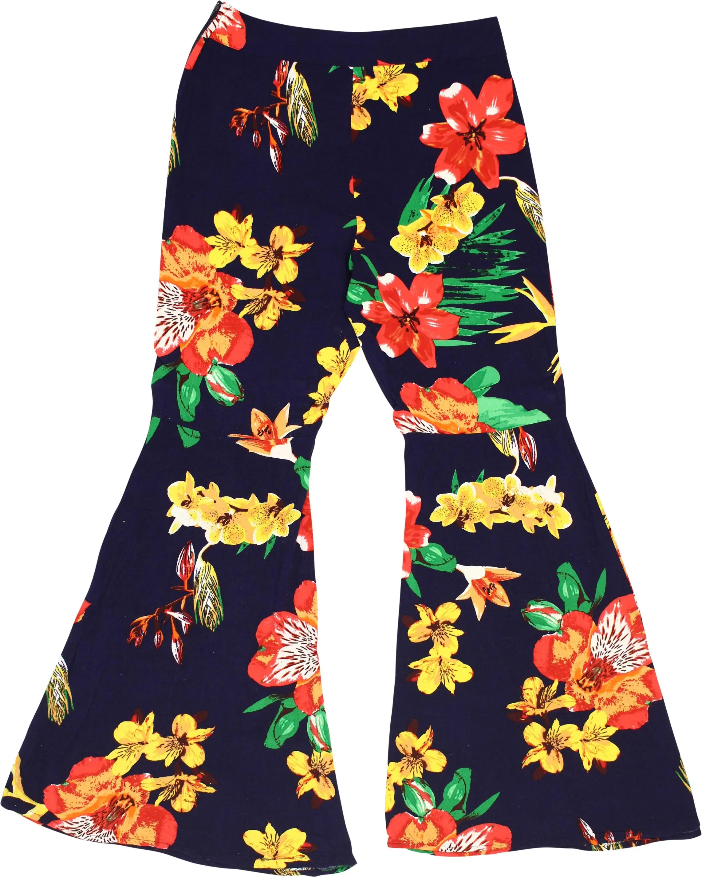 New Look - Floral Flared Pants- ThriftTale.com - Vintage and second handclothing