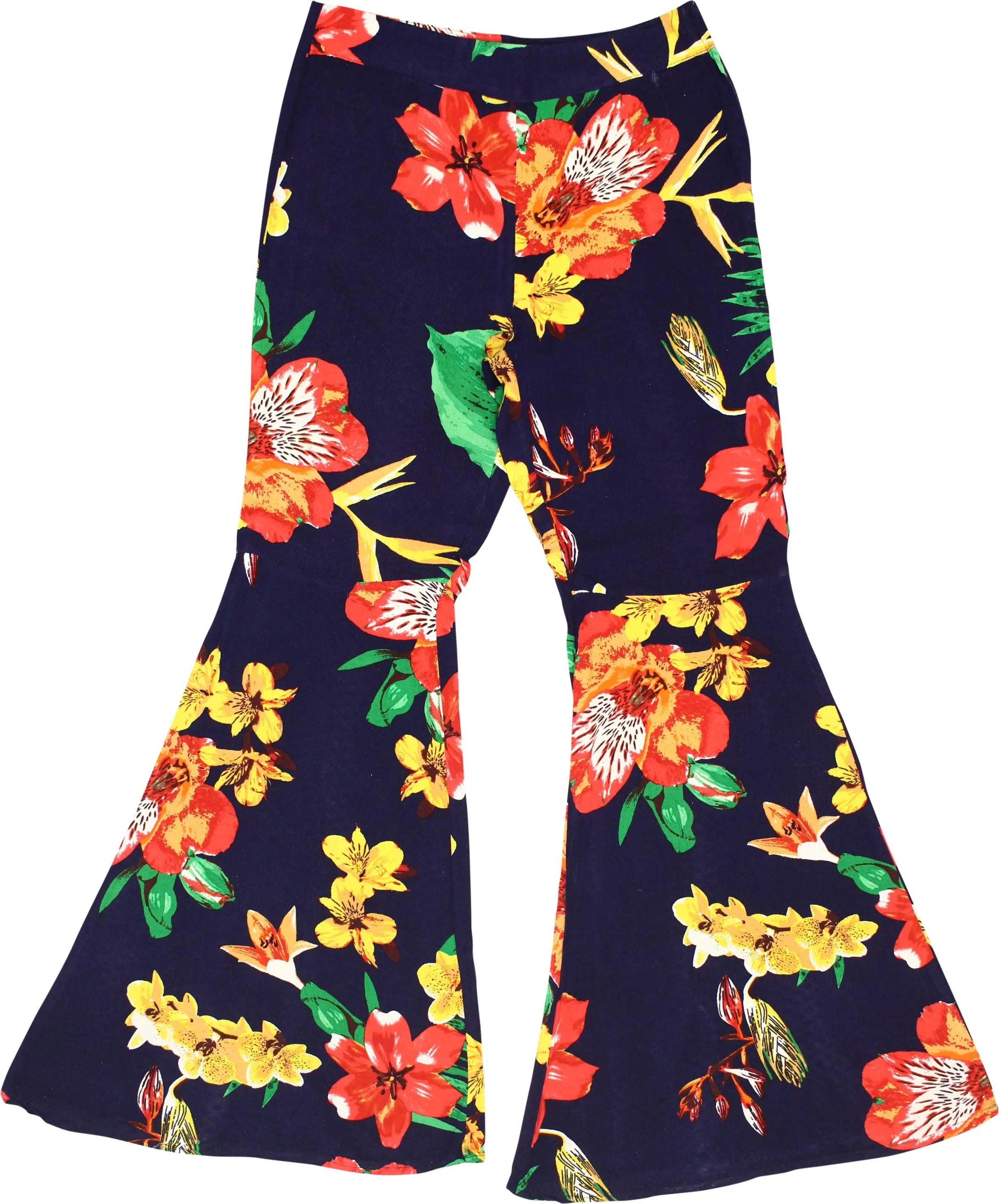New Look - Floral Flared Pants- ThriftTale.com - Vintage and second handclothing