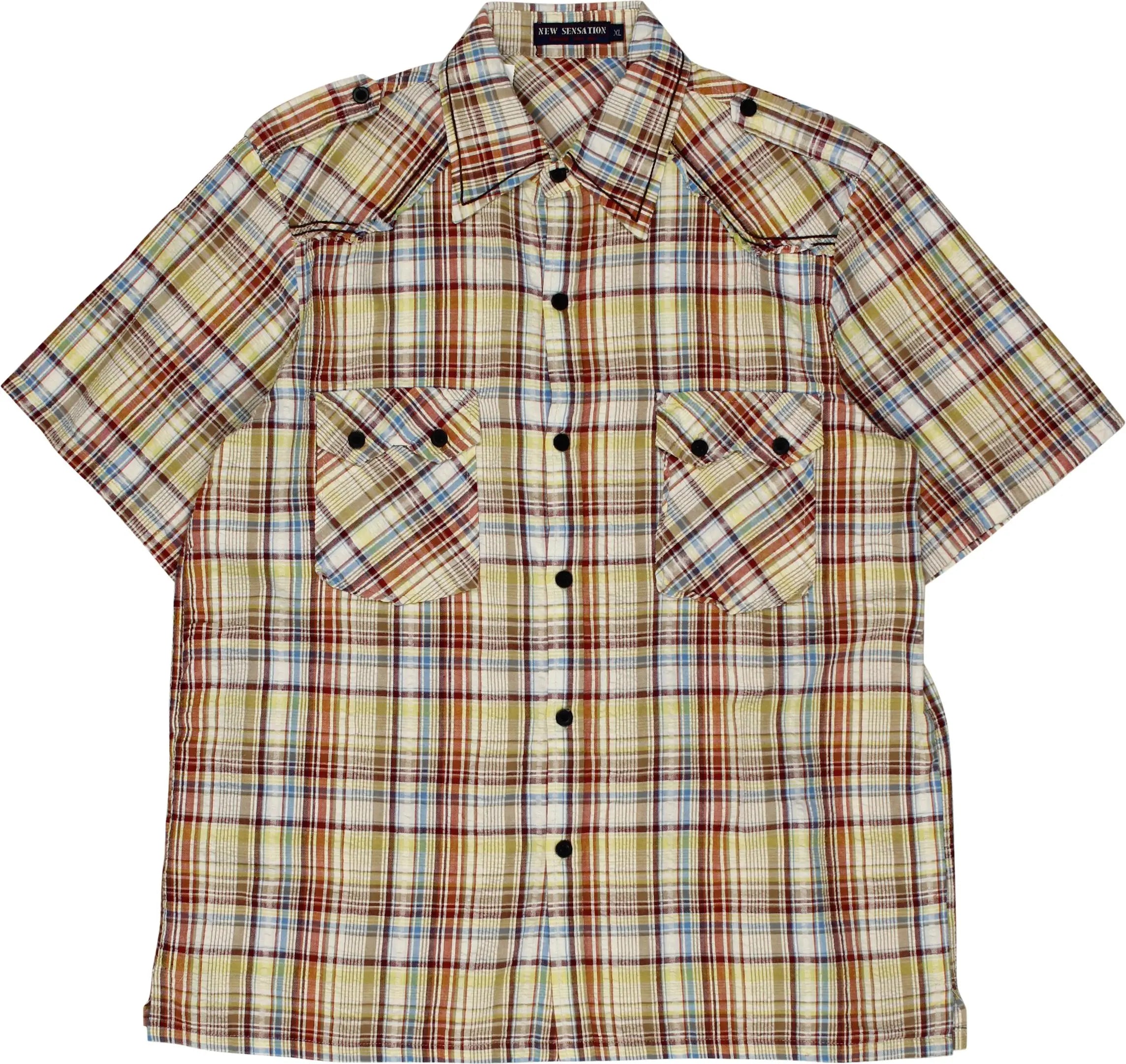 New Sensation - Checkered Short Sleeve Shirt- ThriftTale.com - Vintage and second handclothing