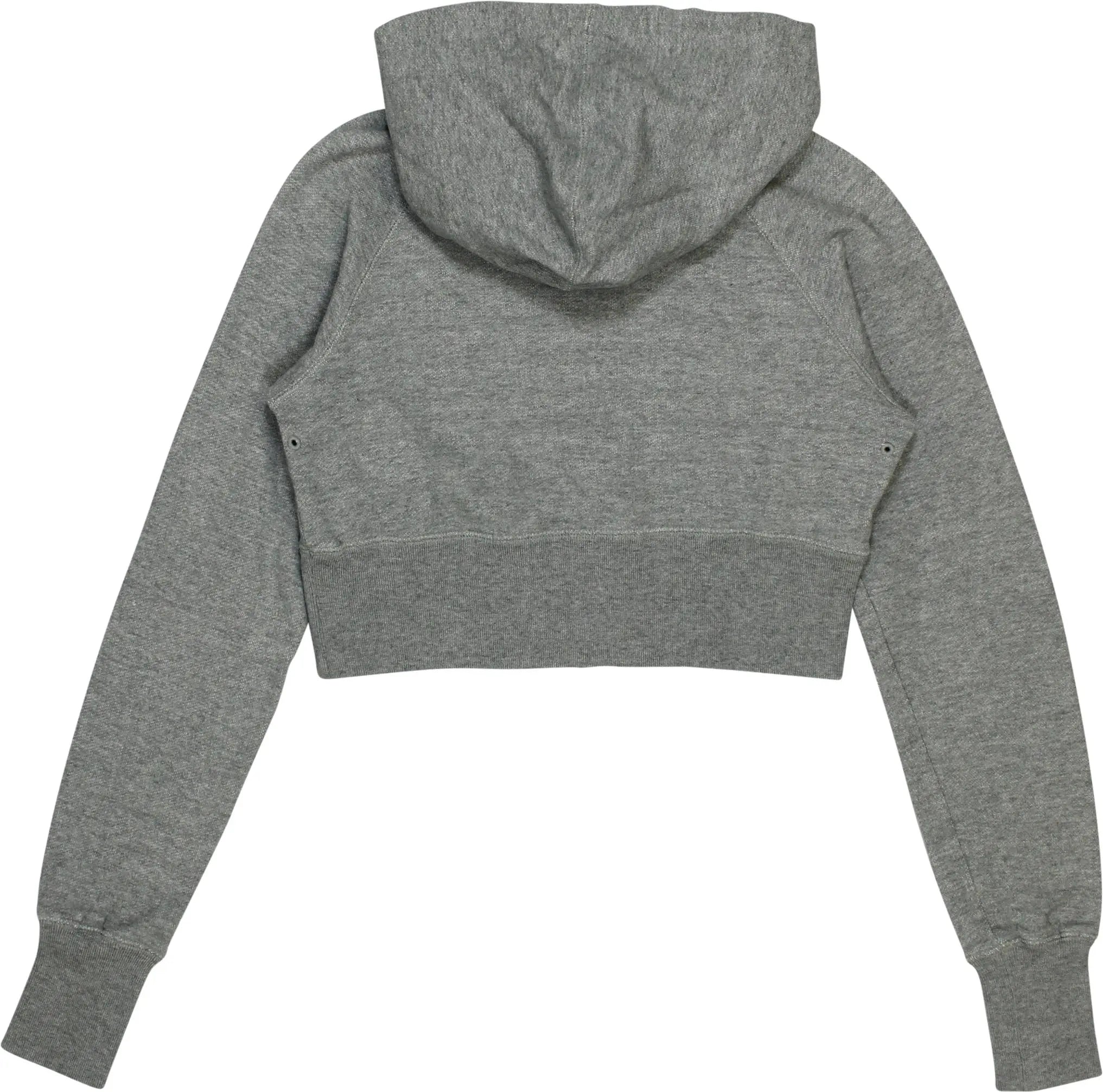 Nike - Grey Cropped Hoodie by Nike- ThriftTale.com - Vintage and second handclothing