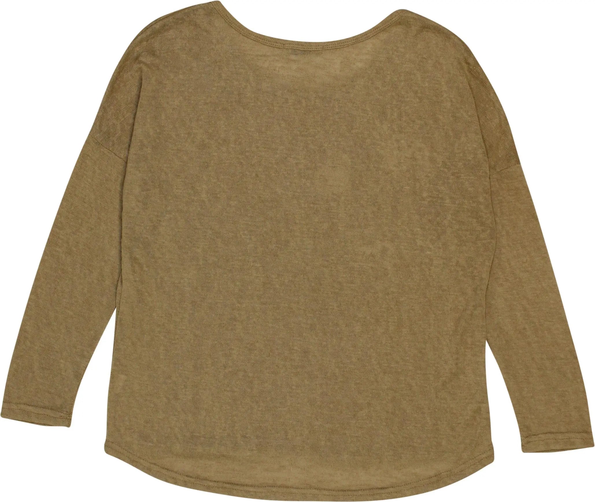 Noemie L - Beige Long Sleeve With Rhinestones- ThriftTale.com - Vintage and second handclothing