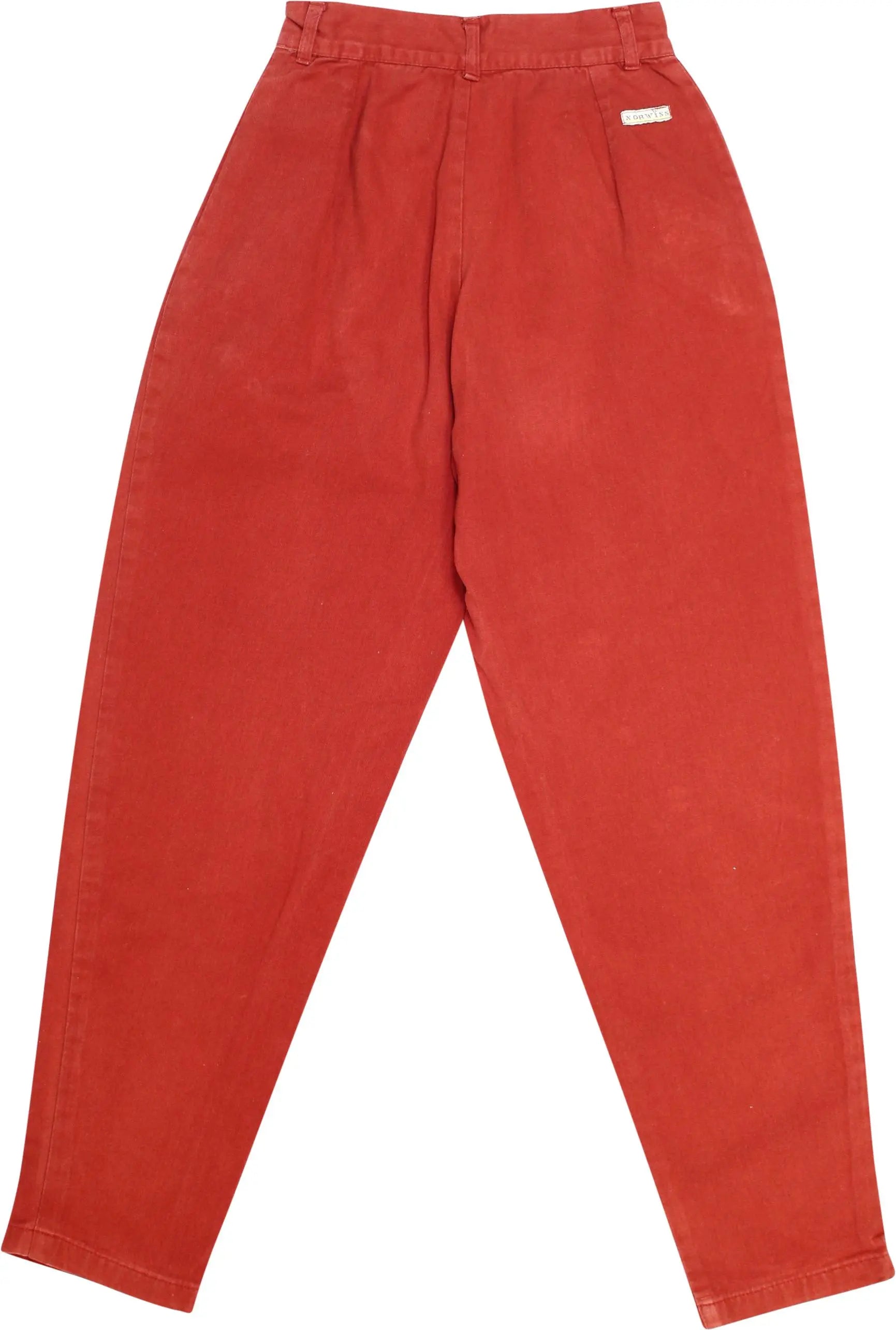 Norwiss - Red High Waisted Pants- ThriftTale.com - Vintage and second handclothing