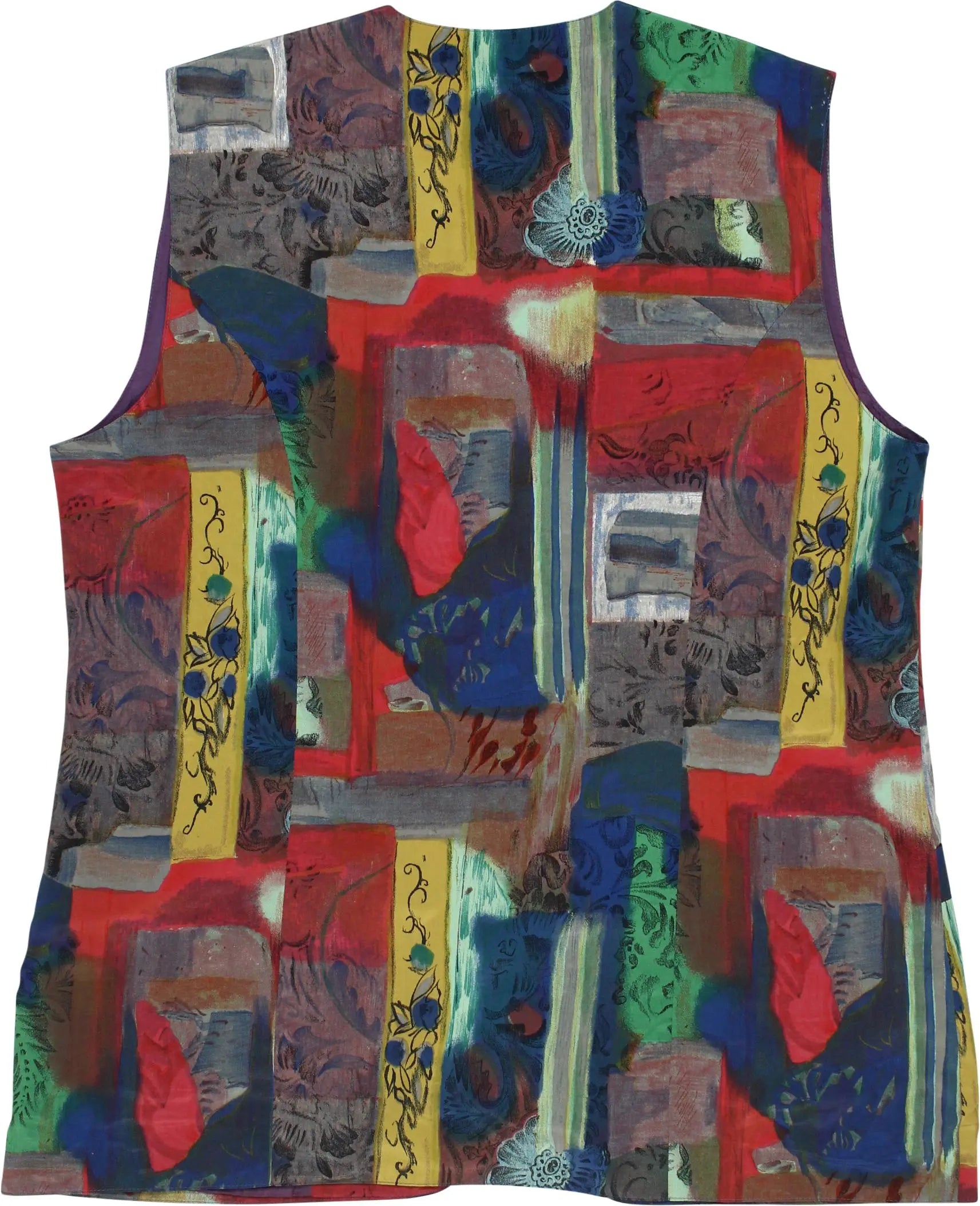 O-Batel - 90s Satin Multicoloured Gilet- ThriftTale.com - Vintage and second handclothing