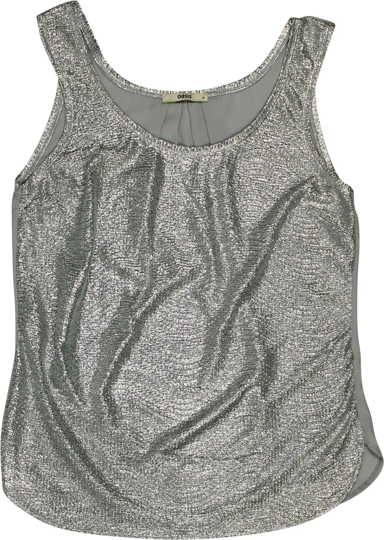 Oasis - Silver Glitter Top- ThriftTale.com - Vintage and second handclothing