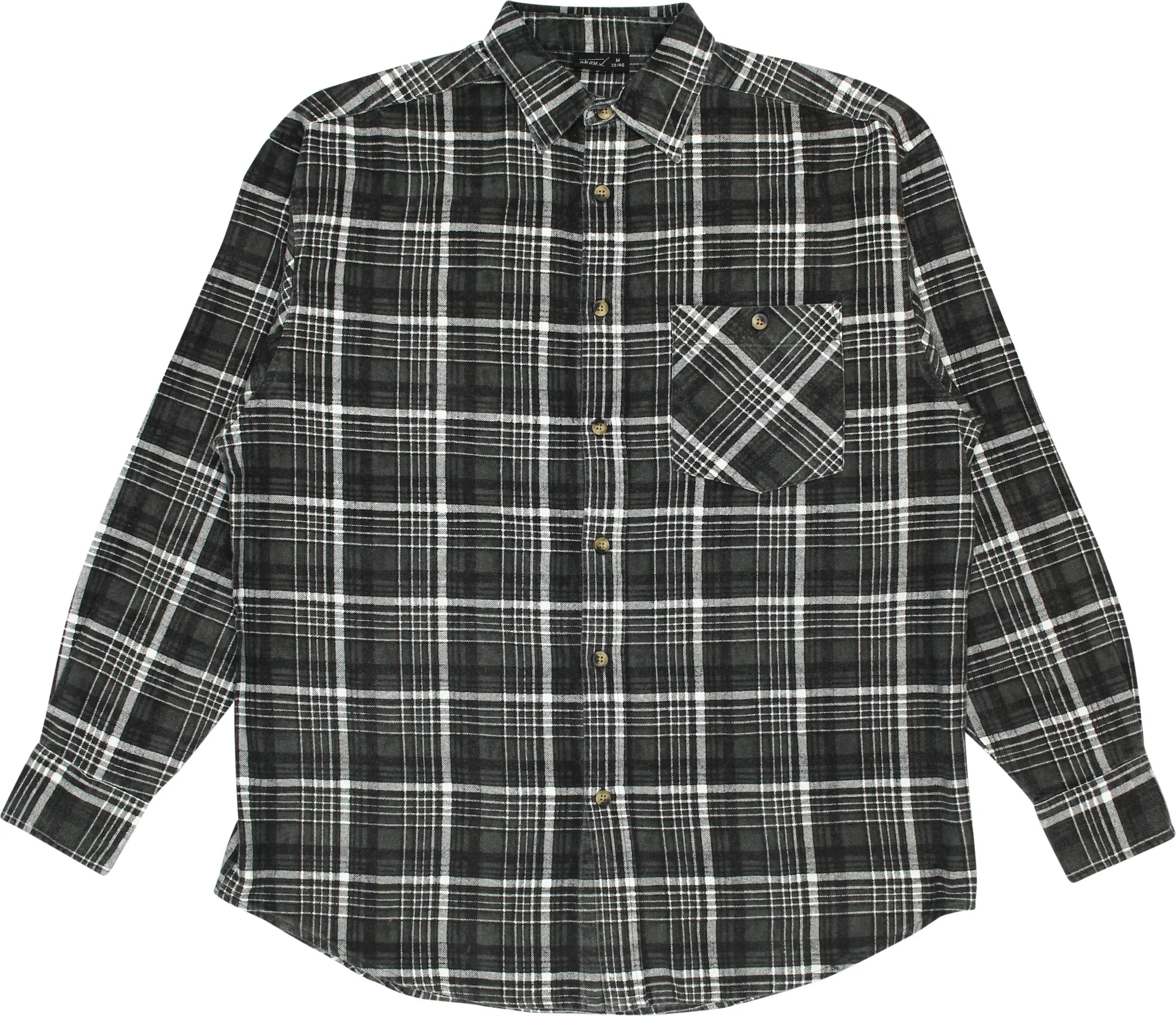 Okay - Checkered Flannel Shirt- ThriftTale.com - Vintage and second handclothing